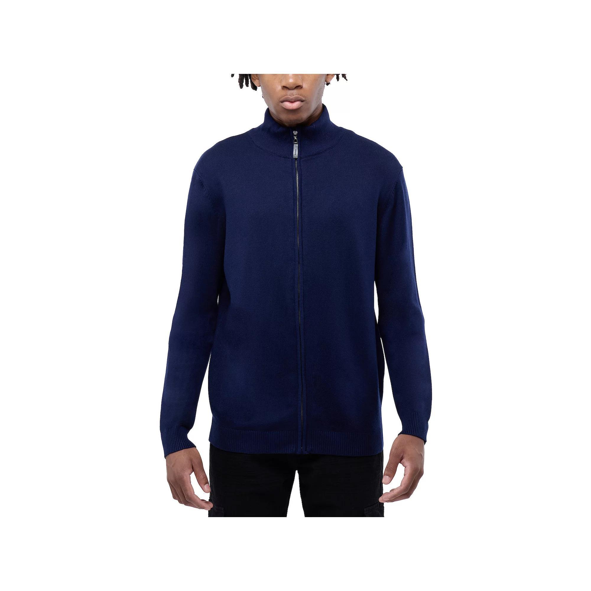 Men's Xray Full Zip Mockneck Sweater, Size: XL, Blue Product Image