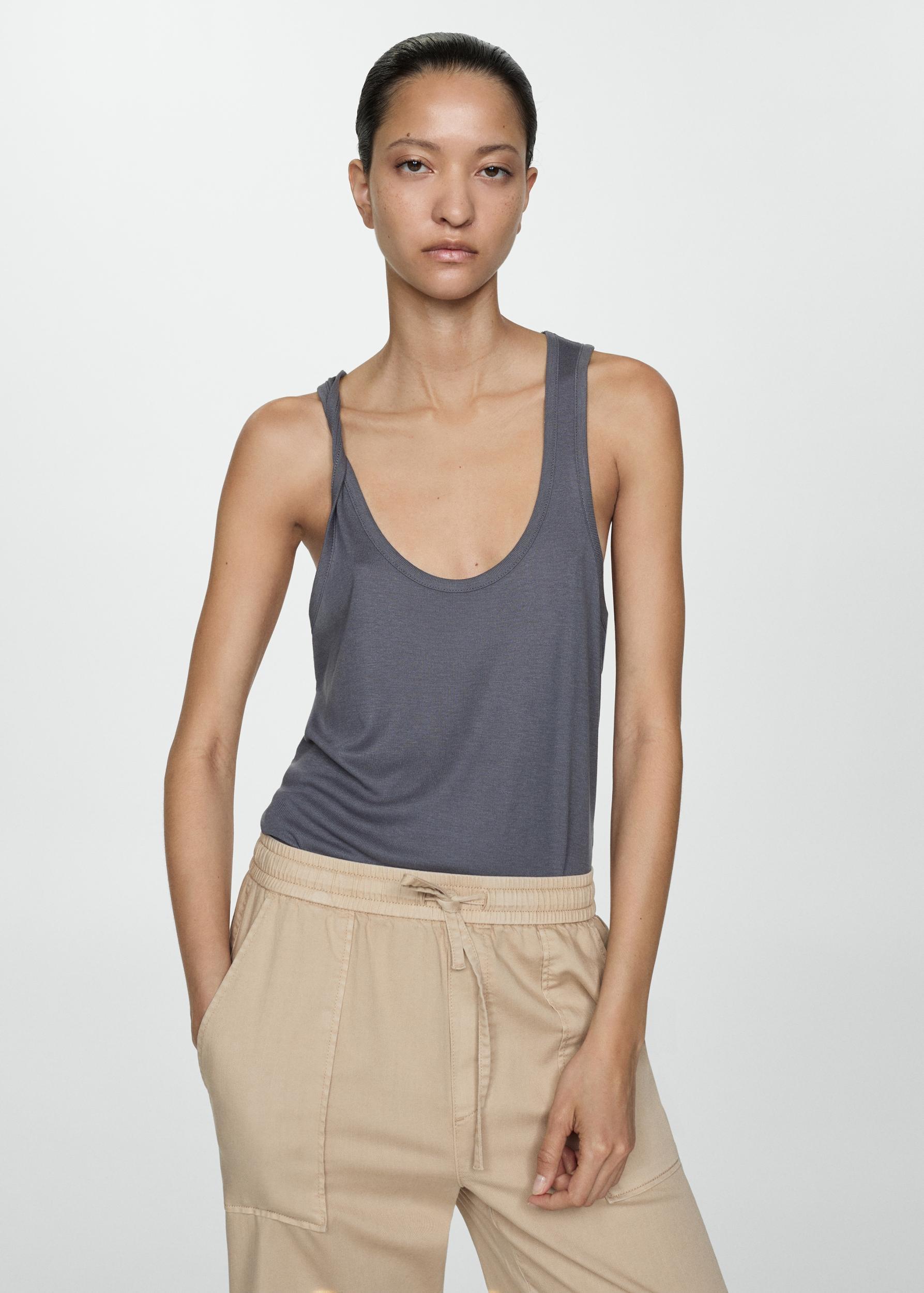 Elastic waist cotton pants - Women | MANGO USA Product Image