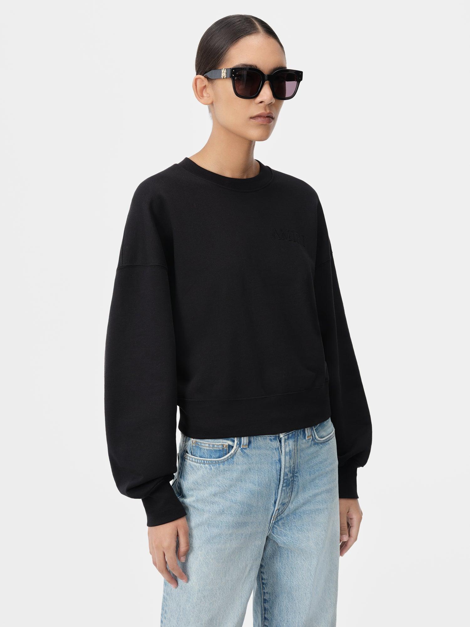 WOMEN - WOMEN'S AMIRI EMBROIDERED CREW - Black Female Product Image