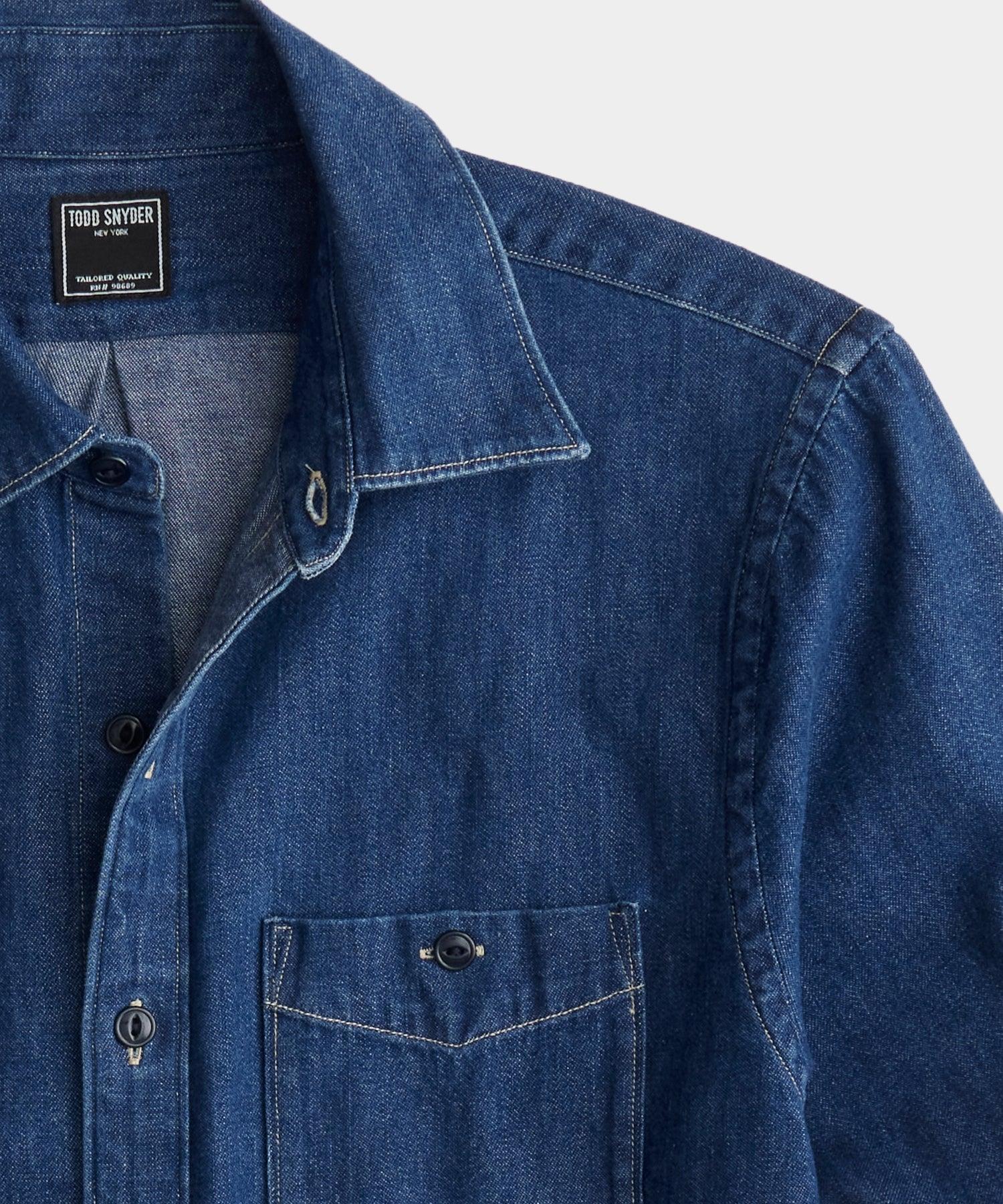 Denim Point Collar Shirt Product Image