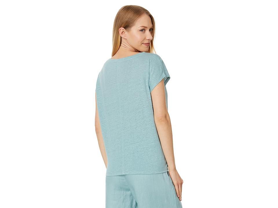 Eileen Fisher V-Neck Square Tee (Seafoam) Women's Clothing Product Image