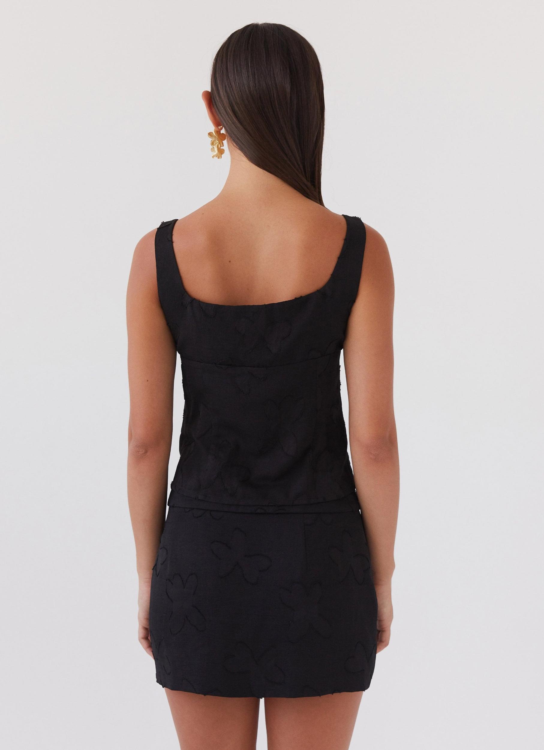 Bianka Wrap Mini Skirt - Black Petal Product Image