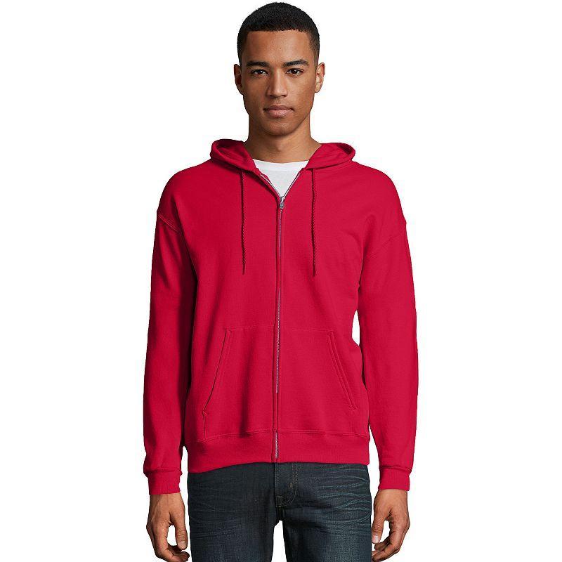 Men's Hanes® EcoSmart Fleece Full-Zip Hooded Jacket, Size: Large, Deep Royal1 Product Image