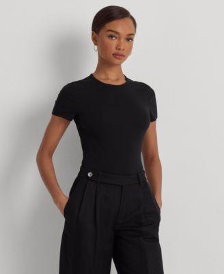 Lauren Ralph Lauren Short Sleeve Round Neck Stretch Cotton T Product Image