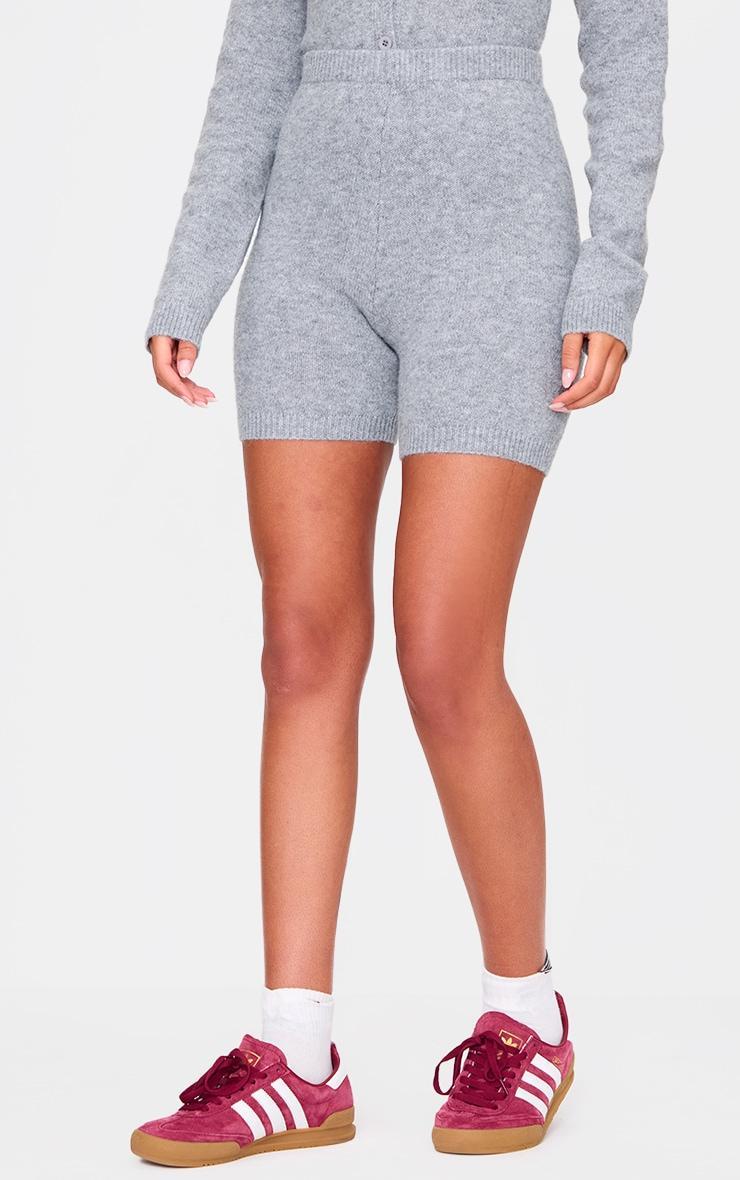 Tall Ash Grey Soft Knit Biker Shorts Product Image