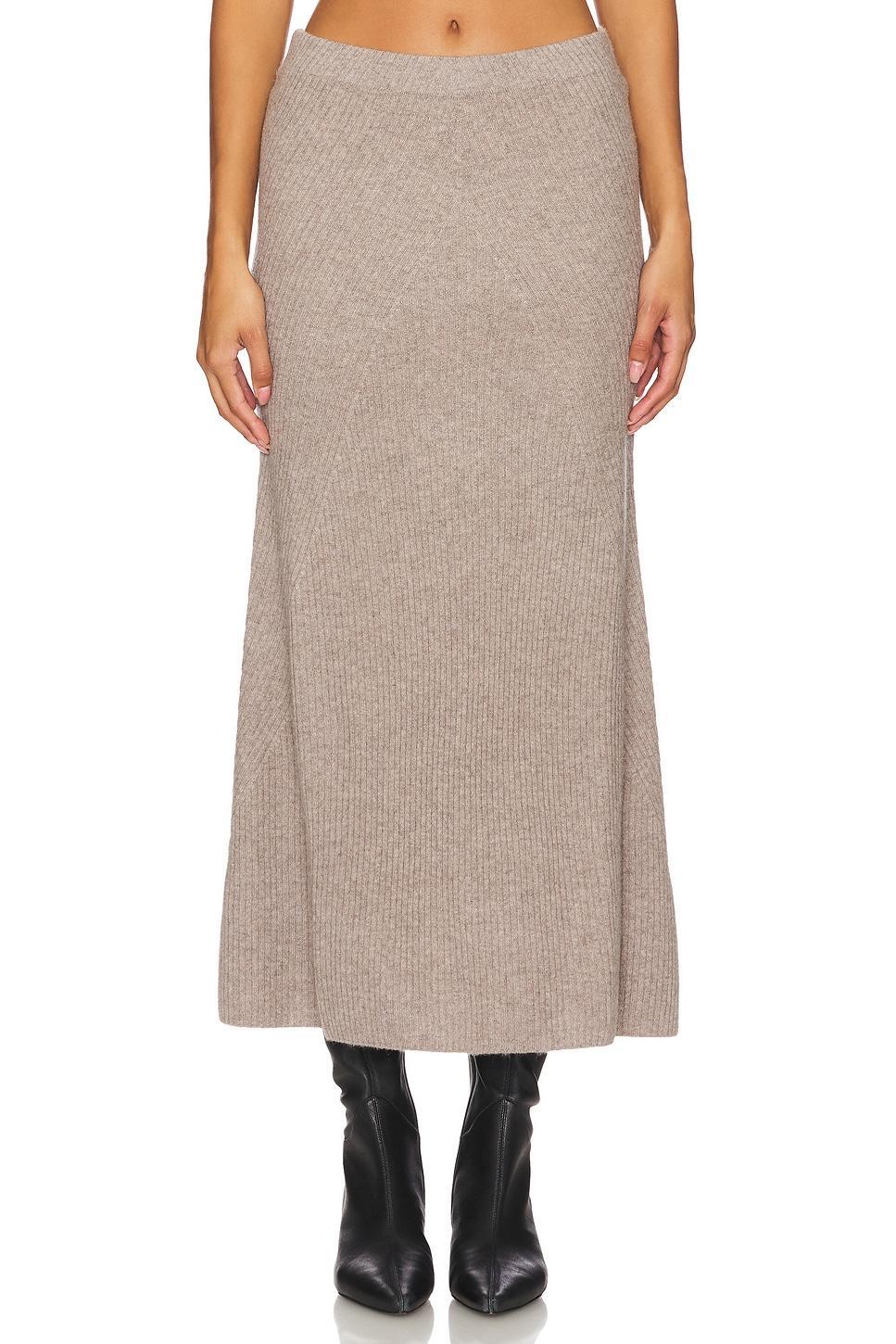 Wool Cashmere Ribbed Everyday Skirt NAADAM Product Image