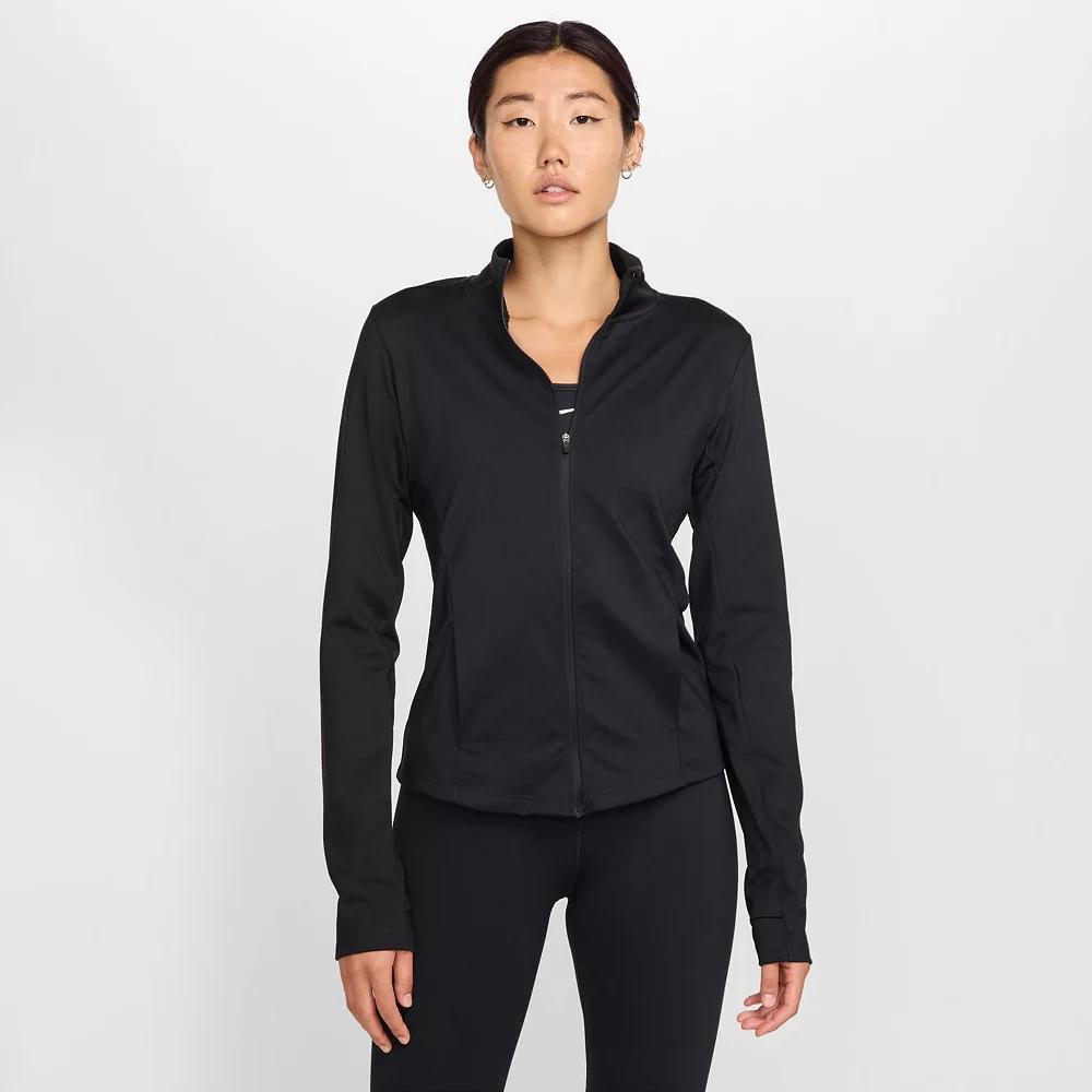 Women's Nike One Dri-FIT Full-Zip Mid Layer Top, Size: XS, Mink Brown Product Image