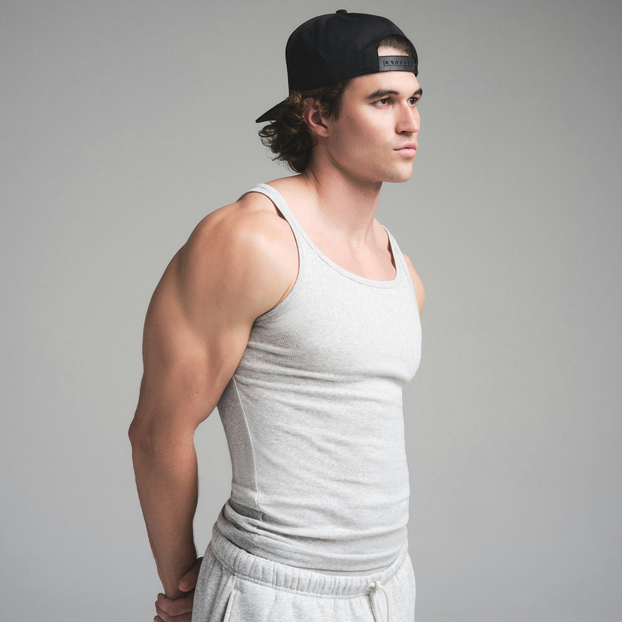 SKIMS COTTON MENS RIB TANK 3-PACK | HEATHER MULTI Product Image