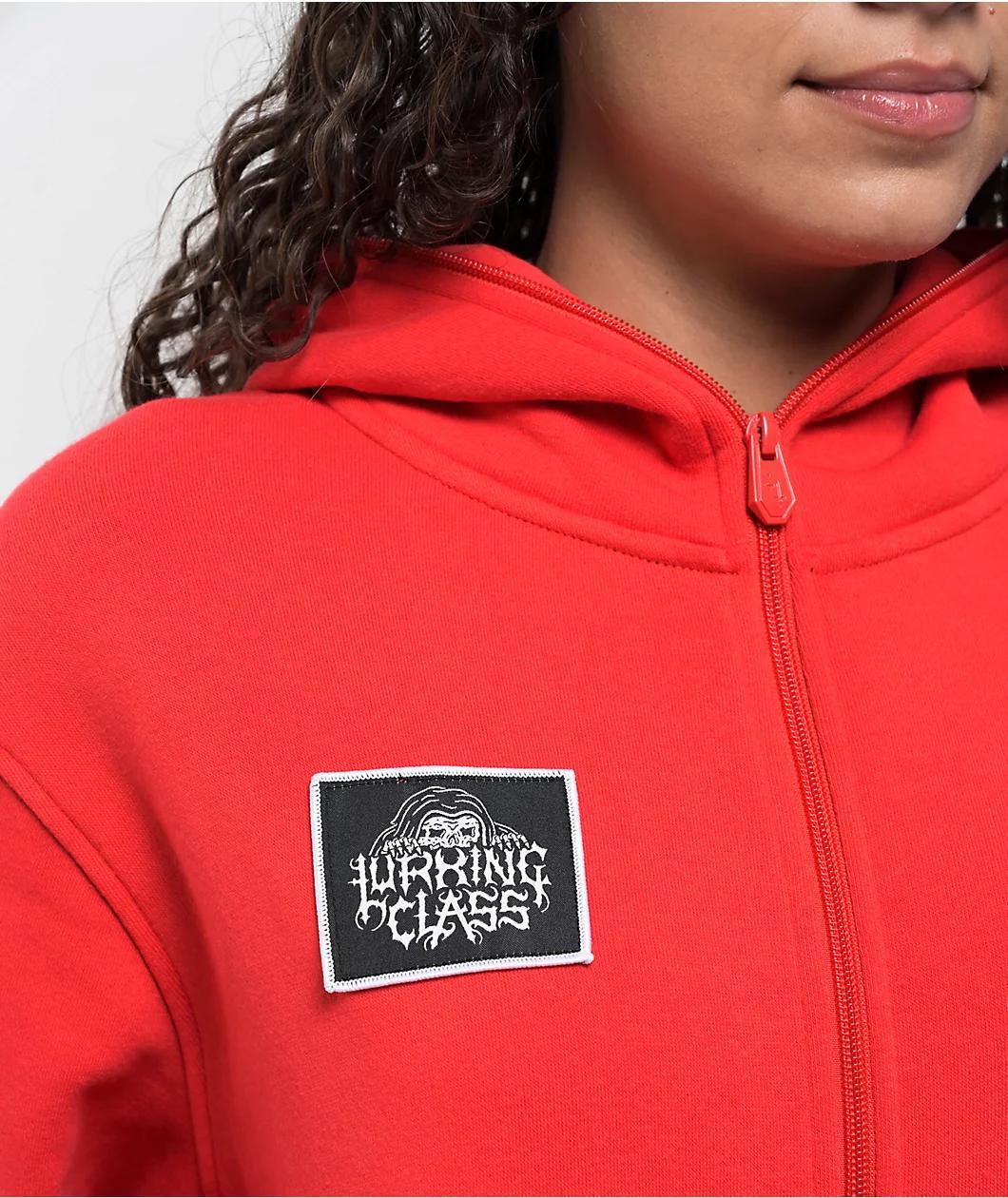 Lurking Class By Sketchy Tank Unchained Patched Red Zip Hoodie Product Image