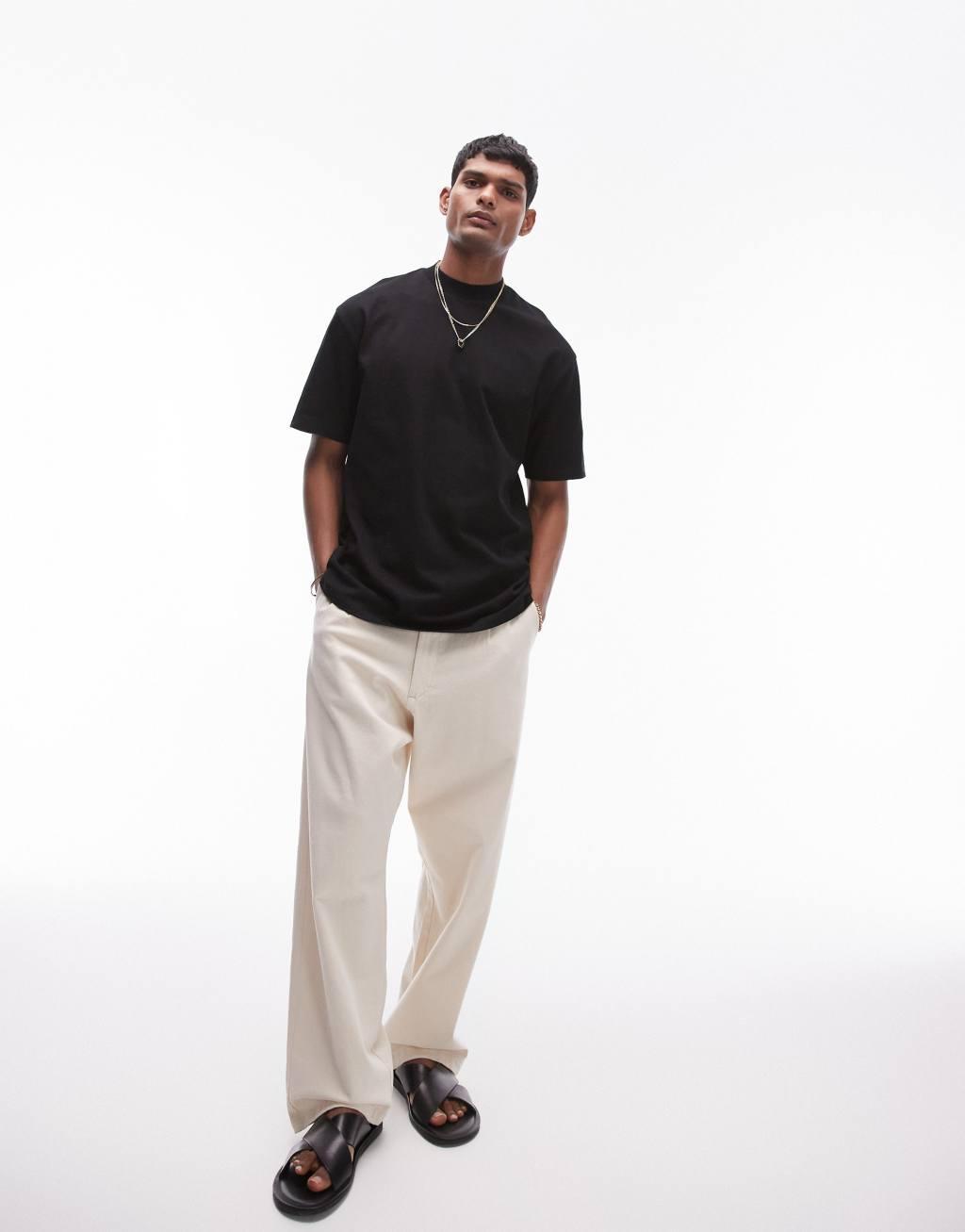 Topman oversized fit t-shirt in black Product Image