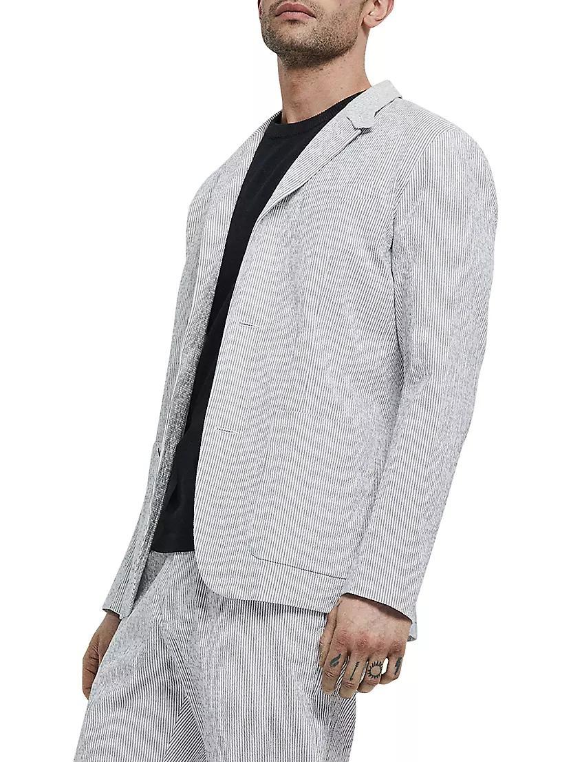Linden Pinstriped Seersucker Three-Button Blazer Product Image