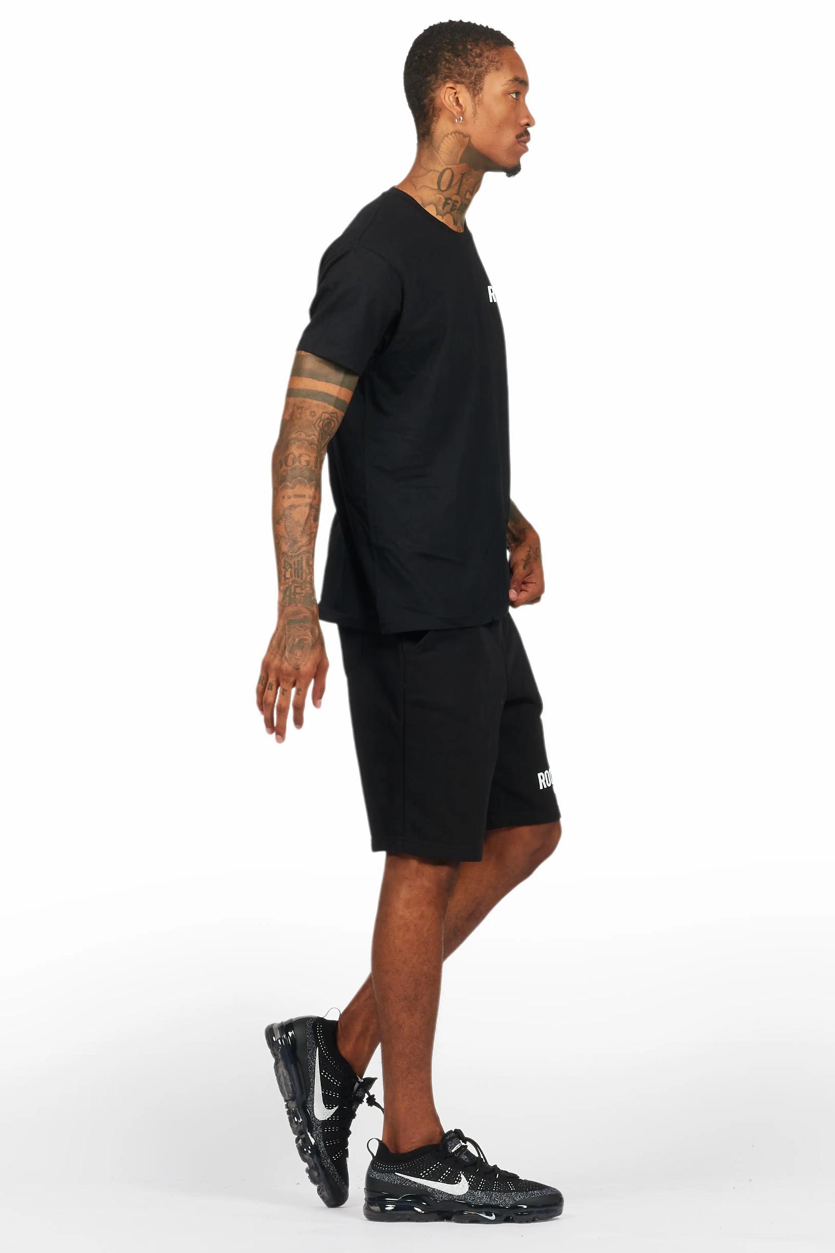Fana Black T-Shirt Short Set Female Product Image