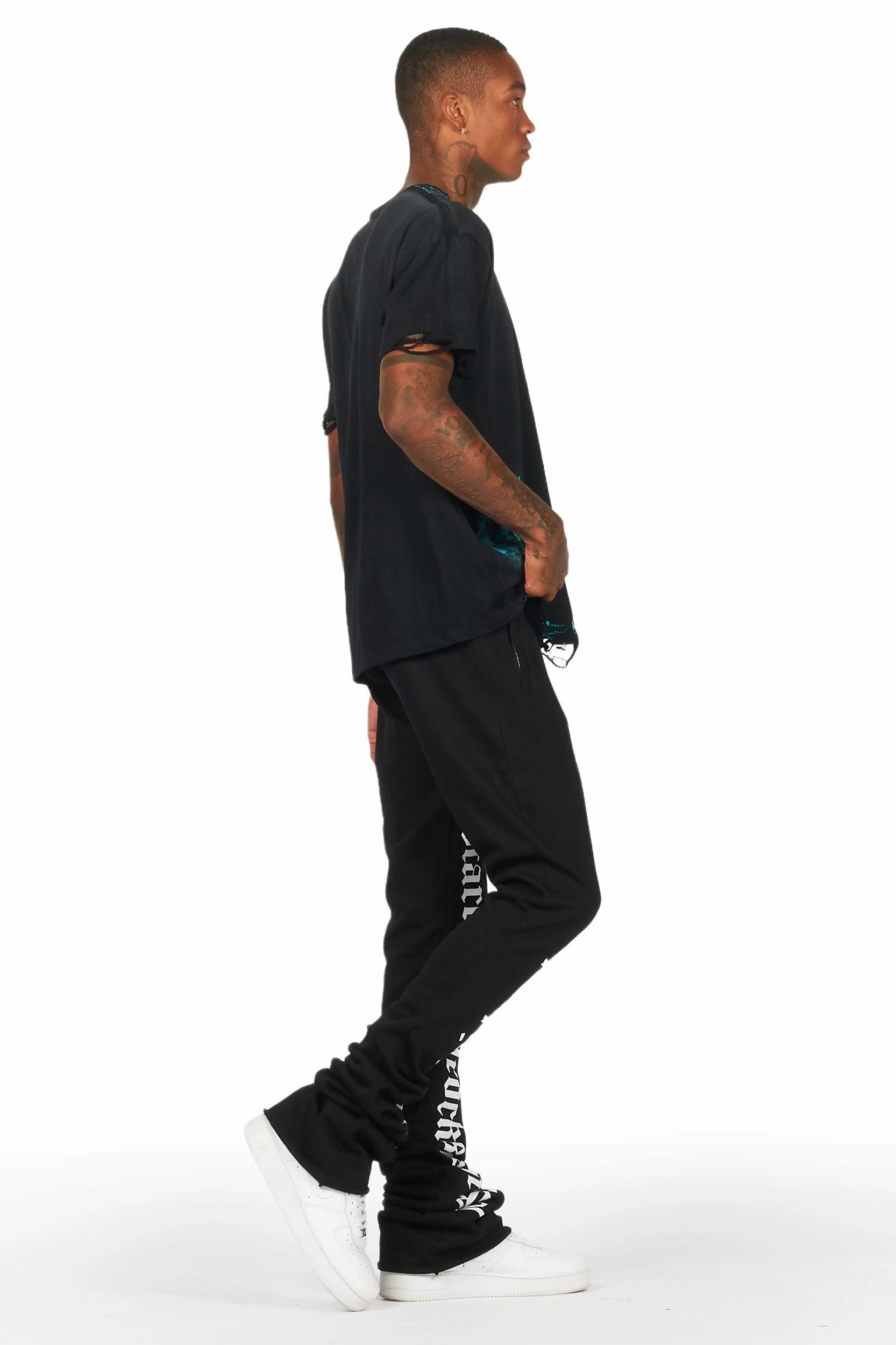 Callie Black/White Super Stacked Flare Pants Male Product Image