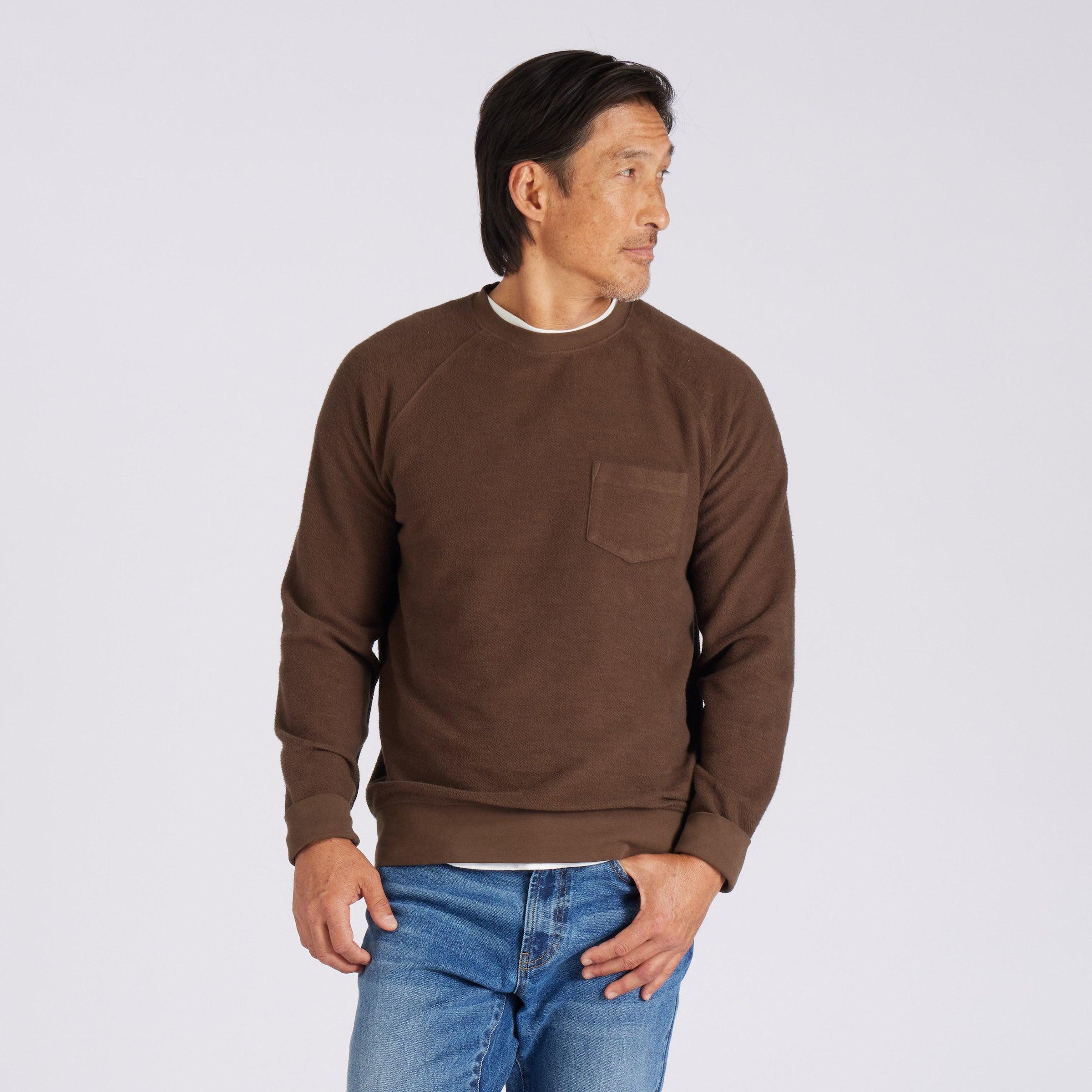Dunlop Reverse Fleece Crew Neck - Dark Earth Product Image
