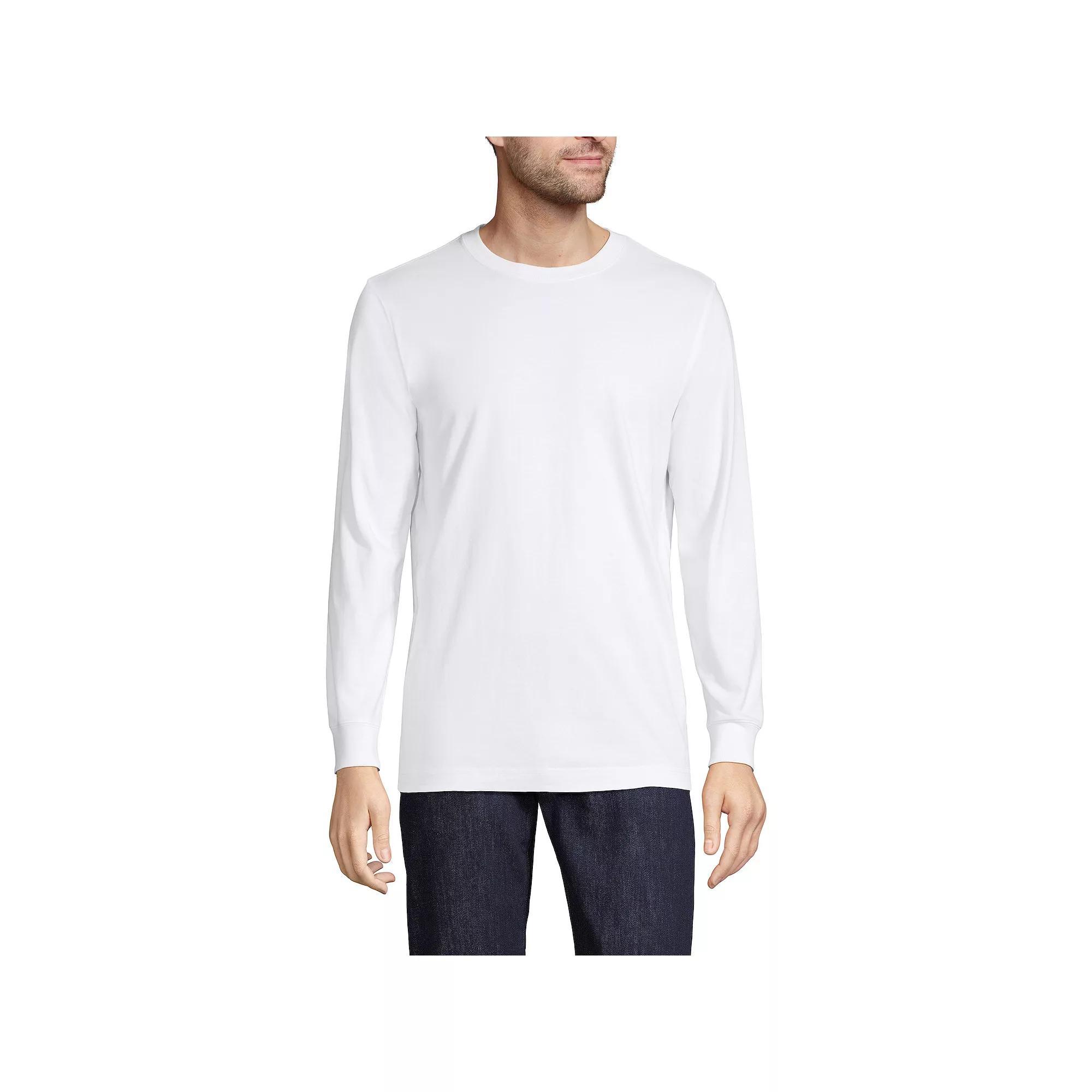 Men's Land's End Super-T Long Sleeve T-Shirt, Size: XL, White Product Image