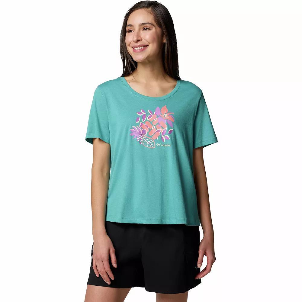 Women's Columbia Omni-WICK™ Ruby Springs Scoopneck Short Sleeve Graphic Tee, Size: Medium, Collegiate Blue Product Image