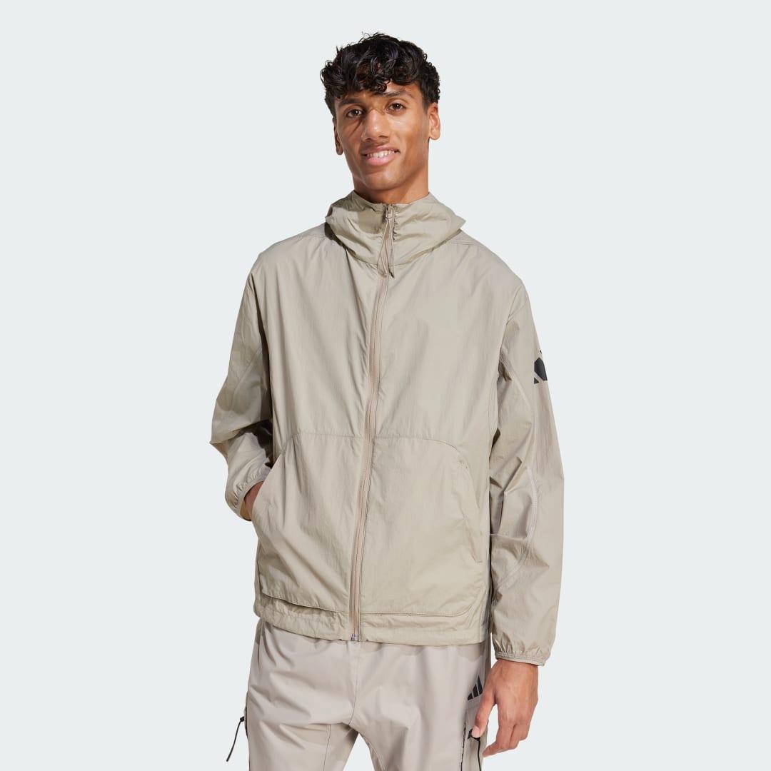 adidas City Escape Windbreaker Putty Beige M Mens Product Image