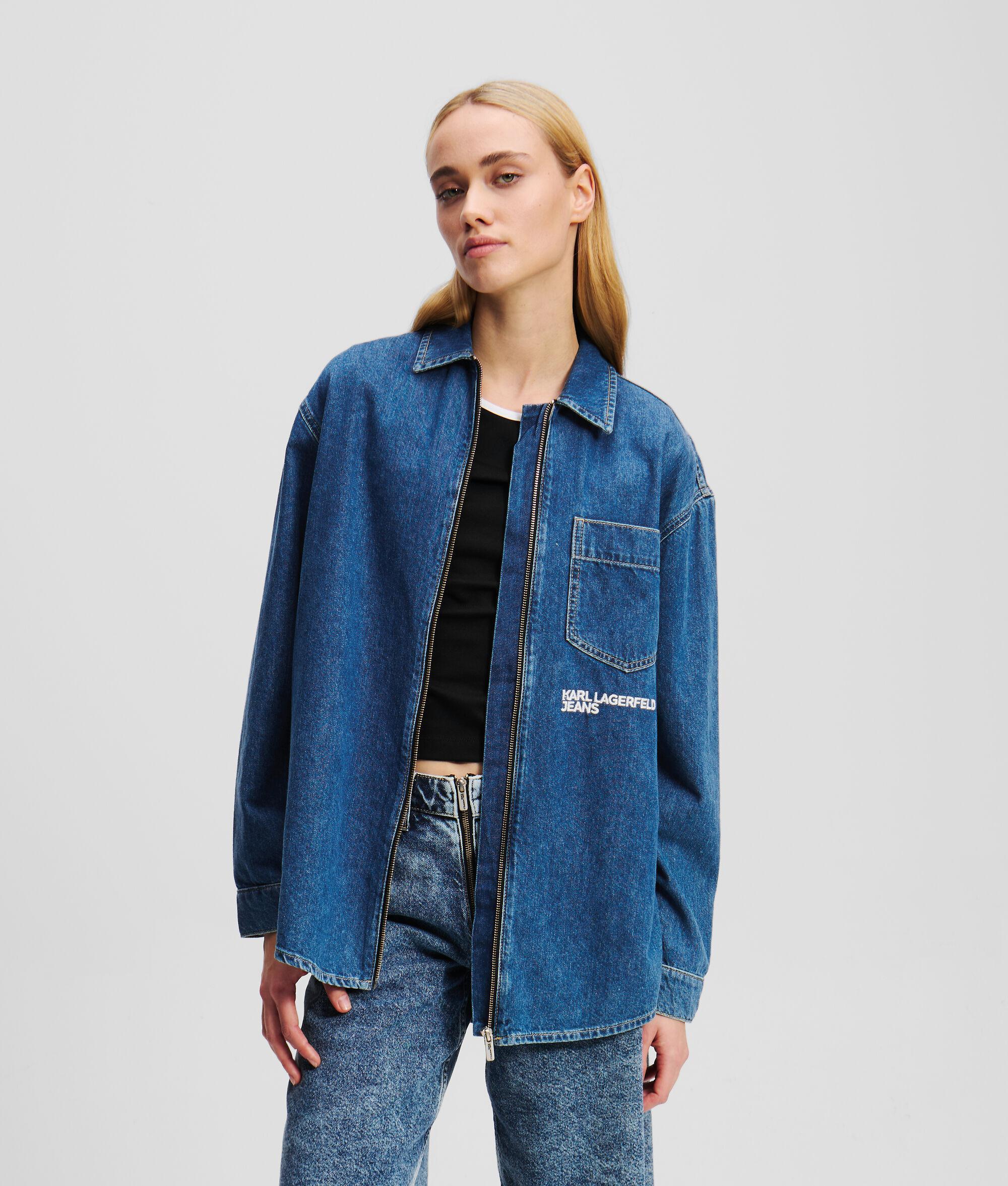 ZIP-FRONT DENIM SHIRT Product Image