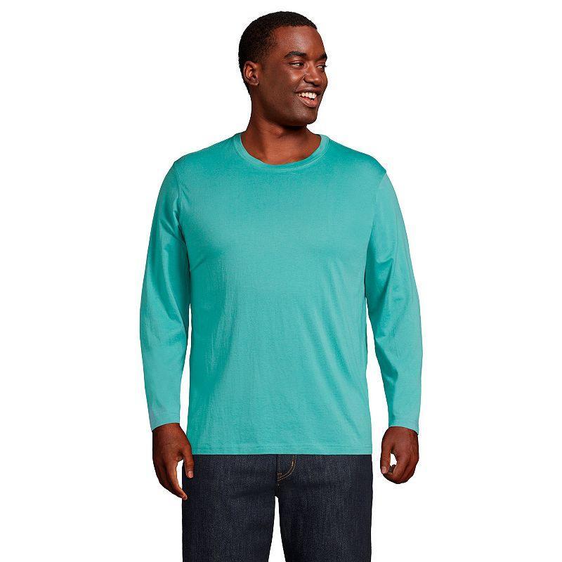 Big & Tall Lands' End Long Sleeve Classic-Fit Supima Tee, Men's, Size: 3XB, White Product Image