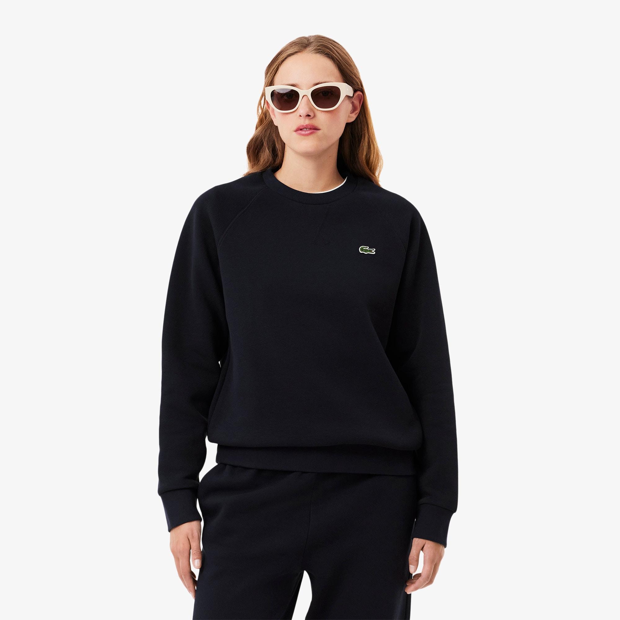 Women's Crew Neck Piqué Sweatshirt Product Image