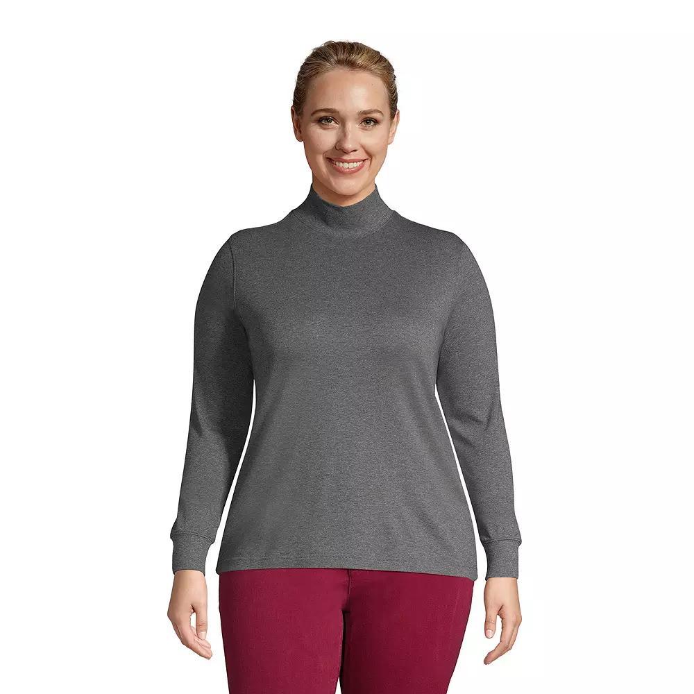 Plus Size Lands End Relaxed Mockneck Top, Womens Product Image