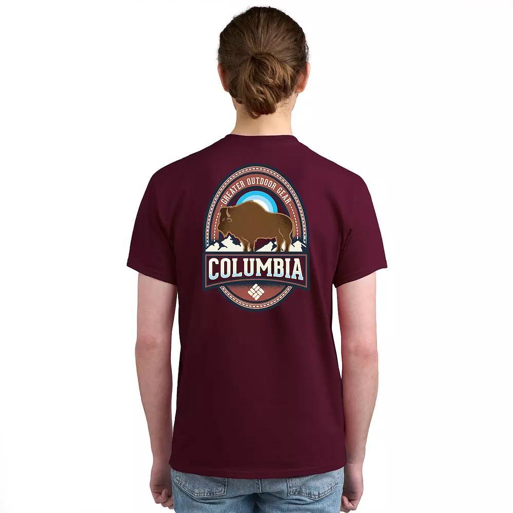 Men's Columbia Americana Adventure Print Short Sleeve Graphic Tee, Size: XL, New Yellow Product Image