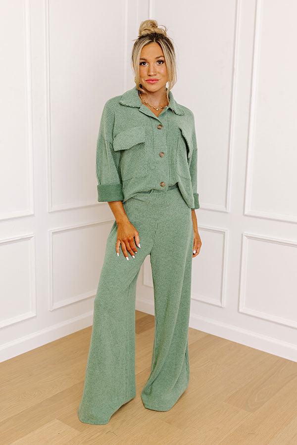 Fireside Comfort High Waist Ribbed Pants Product Image
