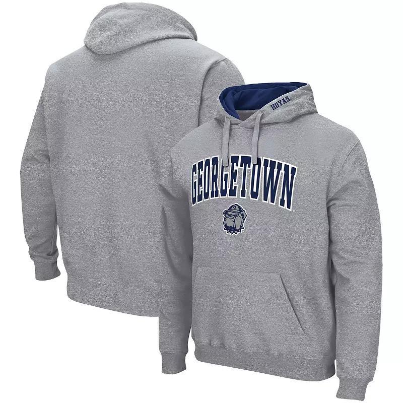 Men's Colosseum Heathered Gray Georgetown Hoyas Arch and Logo Pullover Hoodie, Size: XL, Grg Grey Product Image