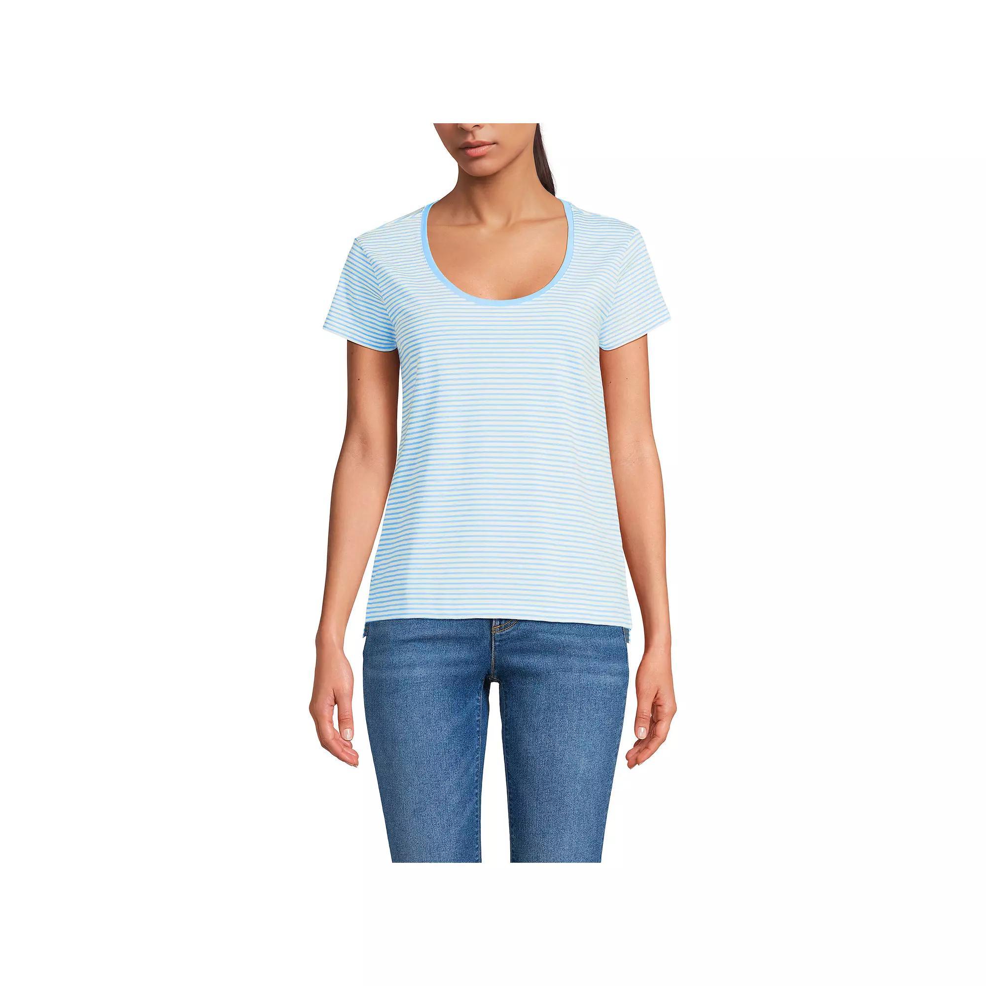Womens Lands End Short Sleeve Scoop Neck Tee Product Image