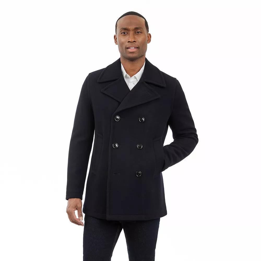 Men's London Fog Classic Wool Blend Peacoat, Size: XXL, Black Product Image