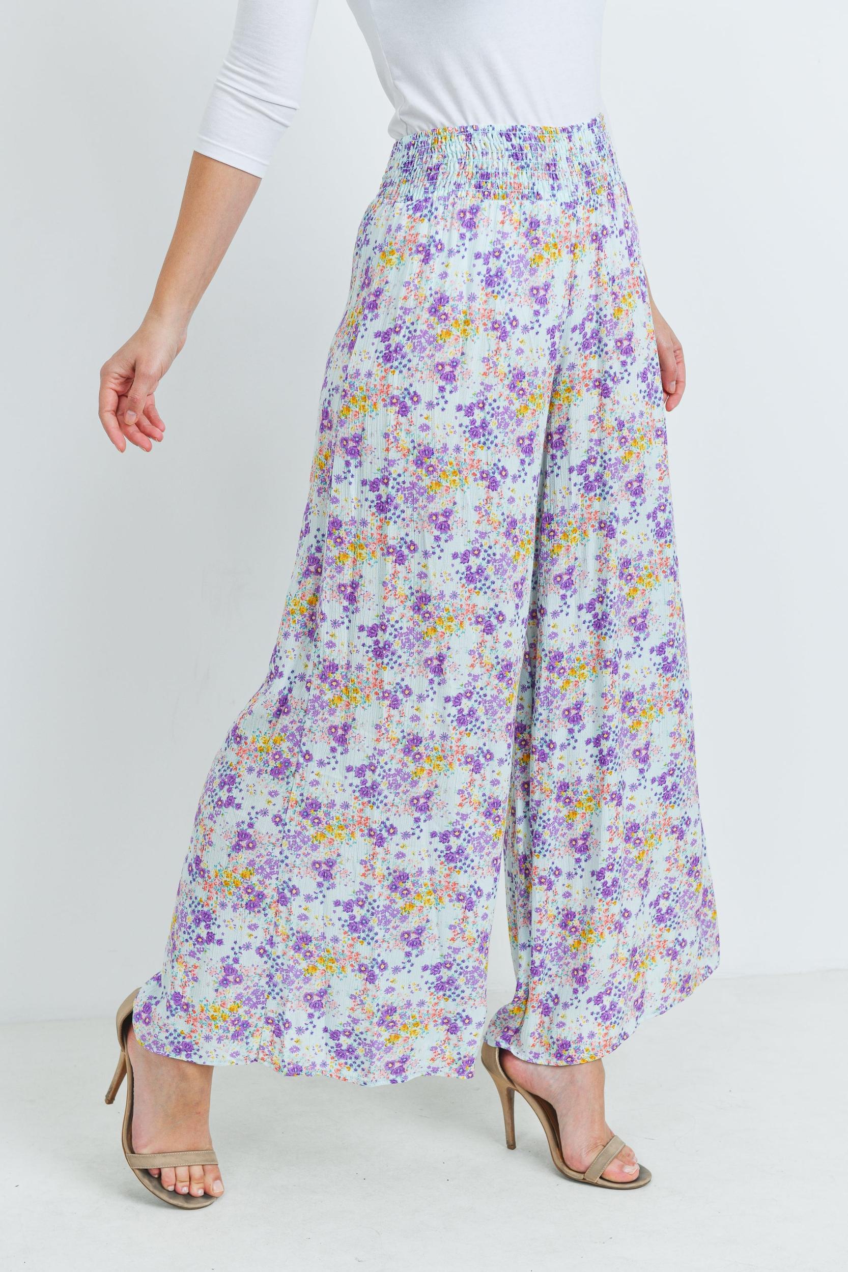 Floral Wide Leg Pants Product Image