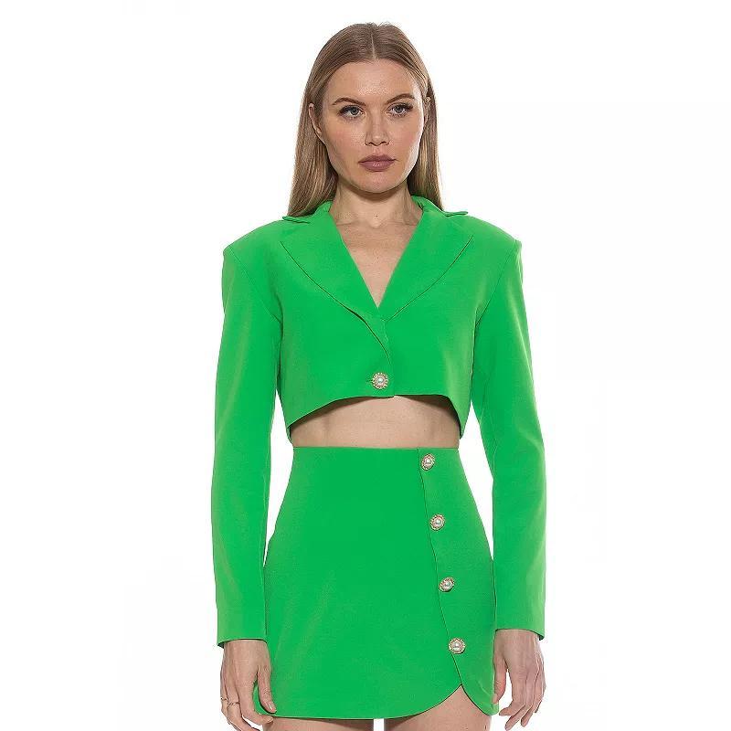 Women's ALEXIA ADMOR Jane Cropped Long Sleeve Jacket, Size: 12, Nude Product Image