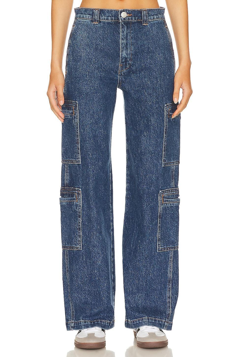 Womens Wide-Leg Cargo Jeans Product Image