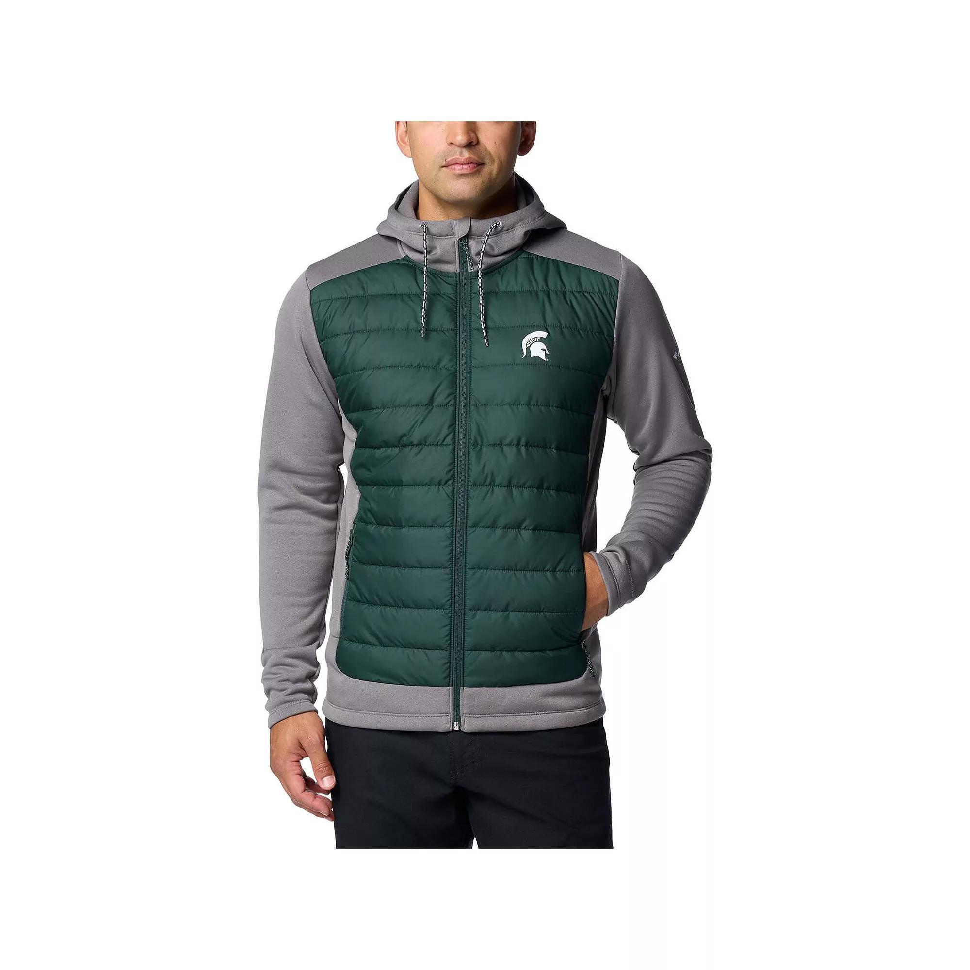 Men's Columbia  Green/Gray Michigan State Spartans Out-Shield Hybrid Full-Zip Hoodie Jacket, Size: 2XL Product Image
