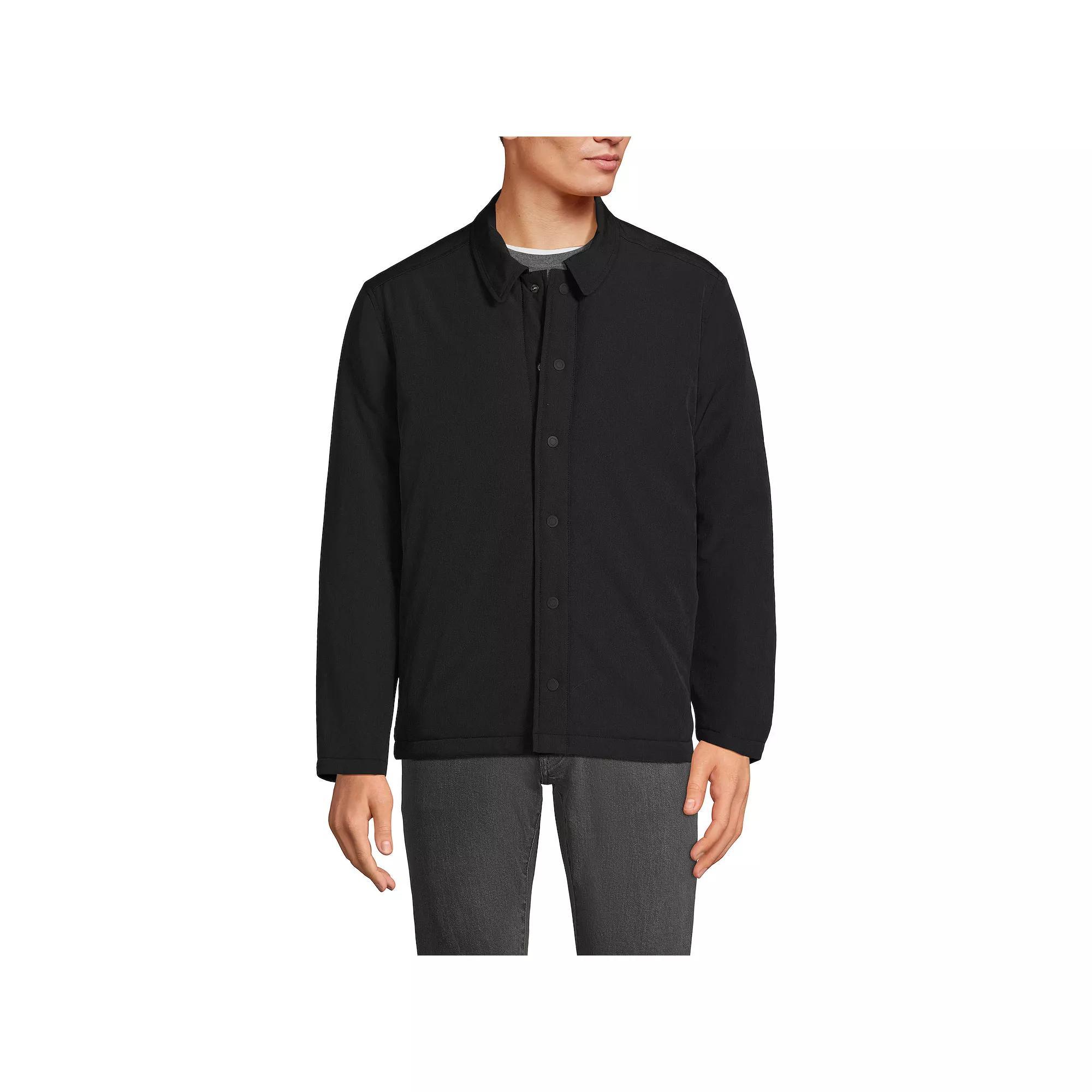 Men's Lands' End Commuter Refined Non Quilted Shirt Jacket, Size: Large, Evening Green Product Image