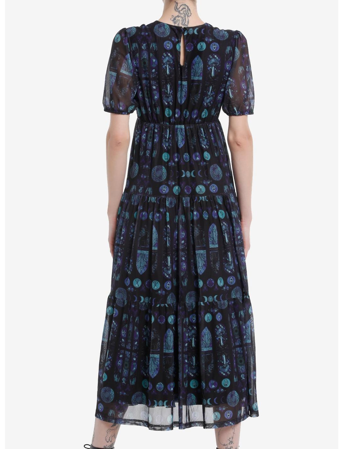 Cosmic Aura Stained Glass Mesh Maxi Dress Product Image