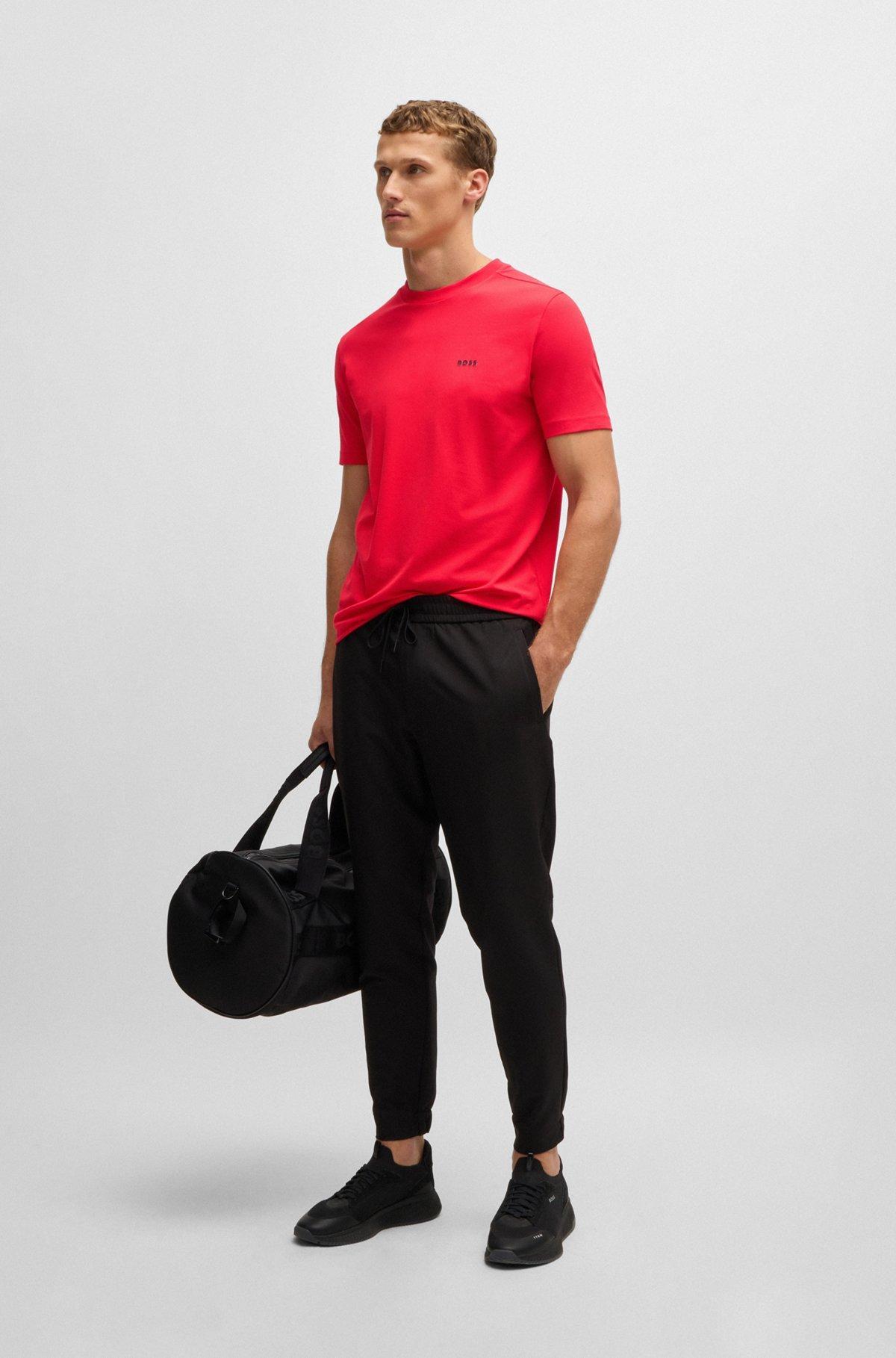 Stretch-cotton regular-fit T-shirt with contrast logo Product Image