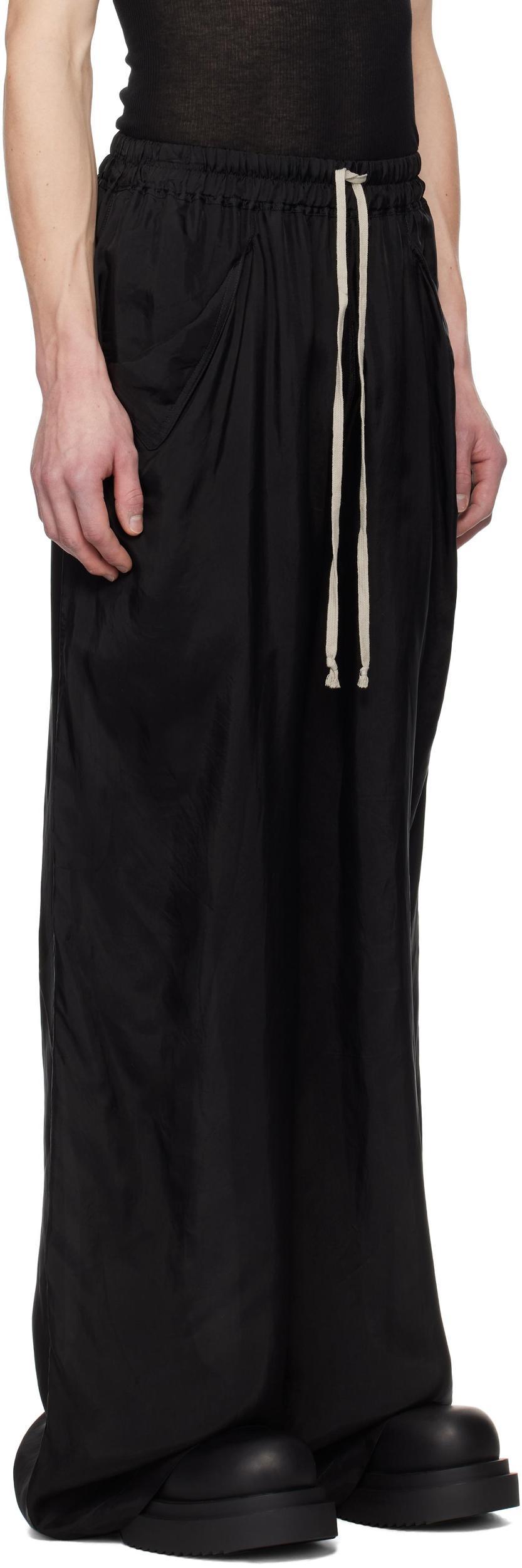 RICK OWENS Black Hollywood Lido Trousers In 09 Black Product Image