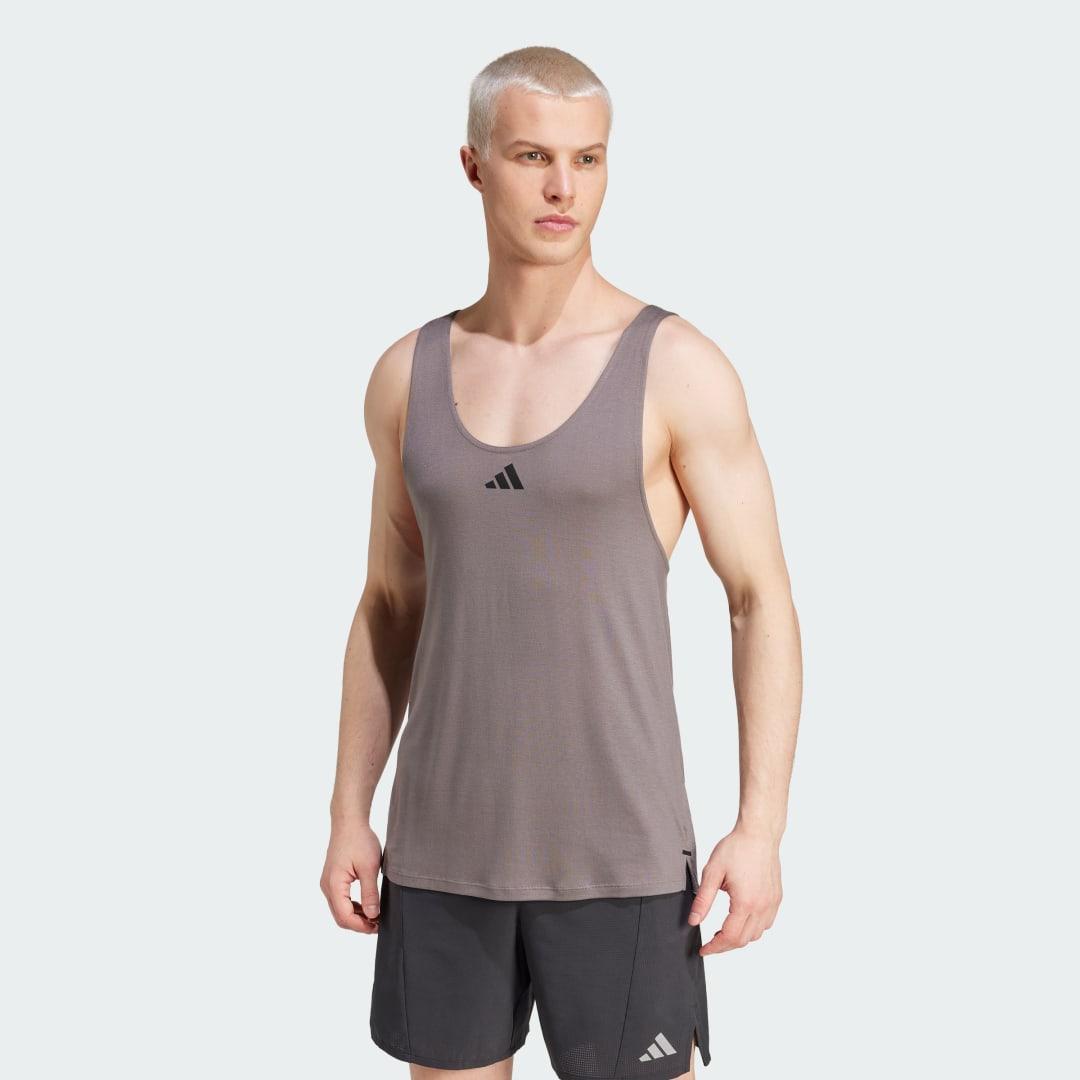 adidas Workout Stringer Tank Top Semi Lucid Blue S Mens Product Image
