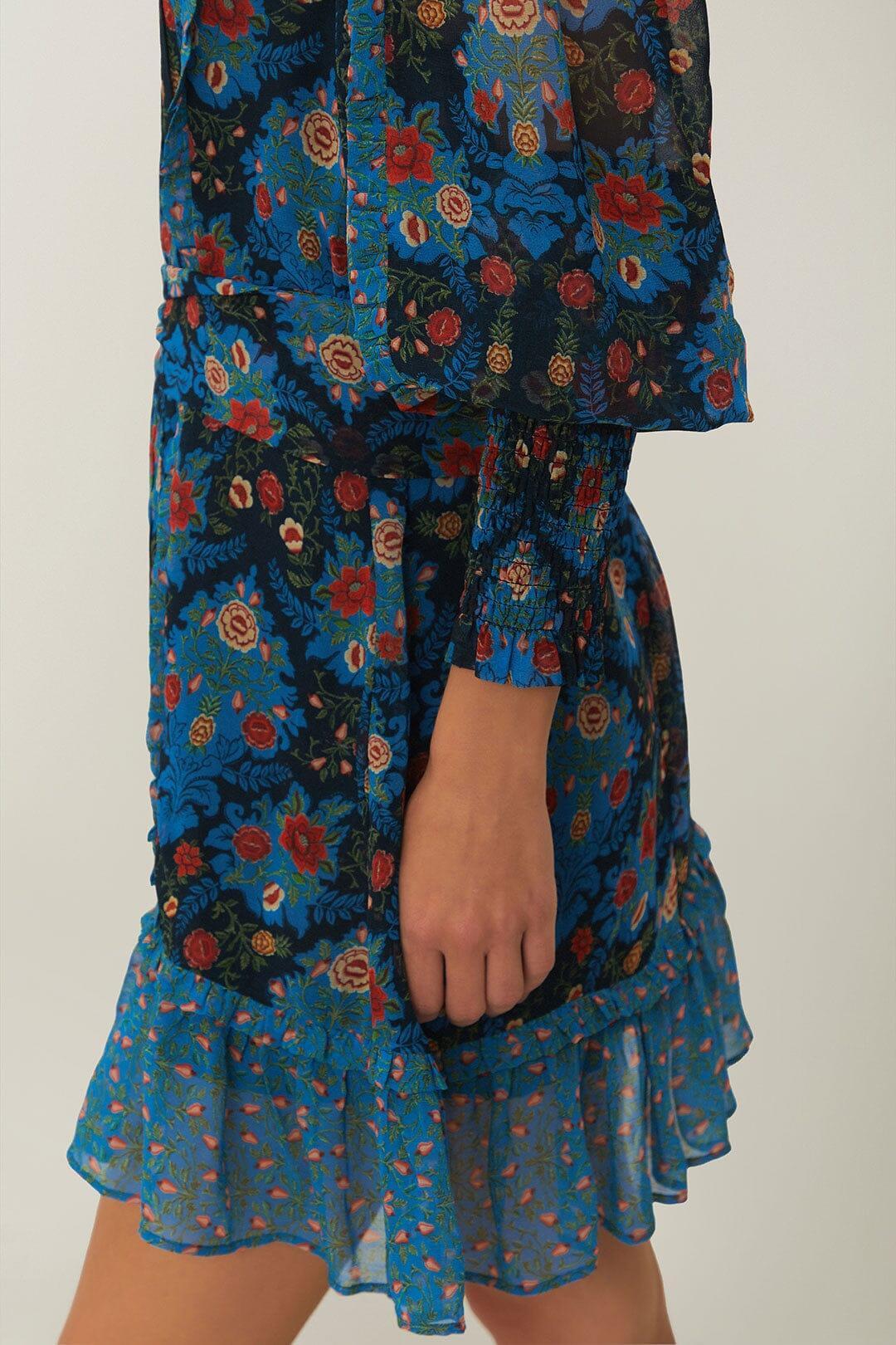 Womens Arabesque Floral Highneck Minidress Product Image