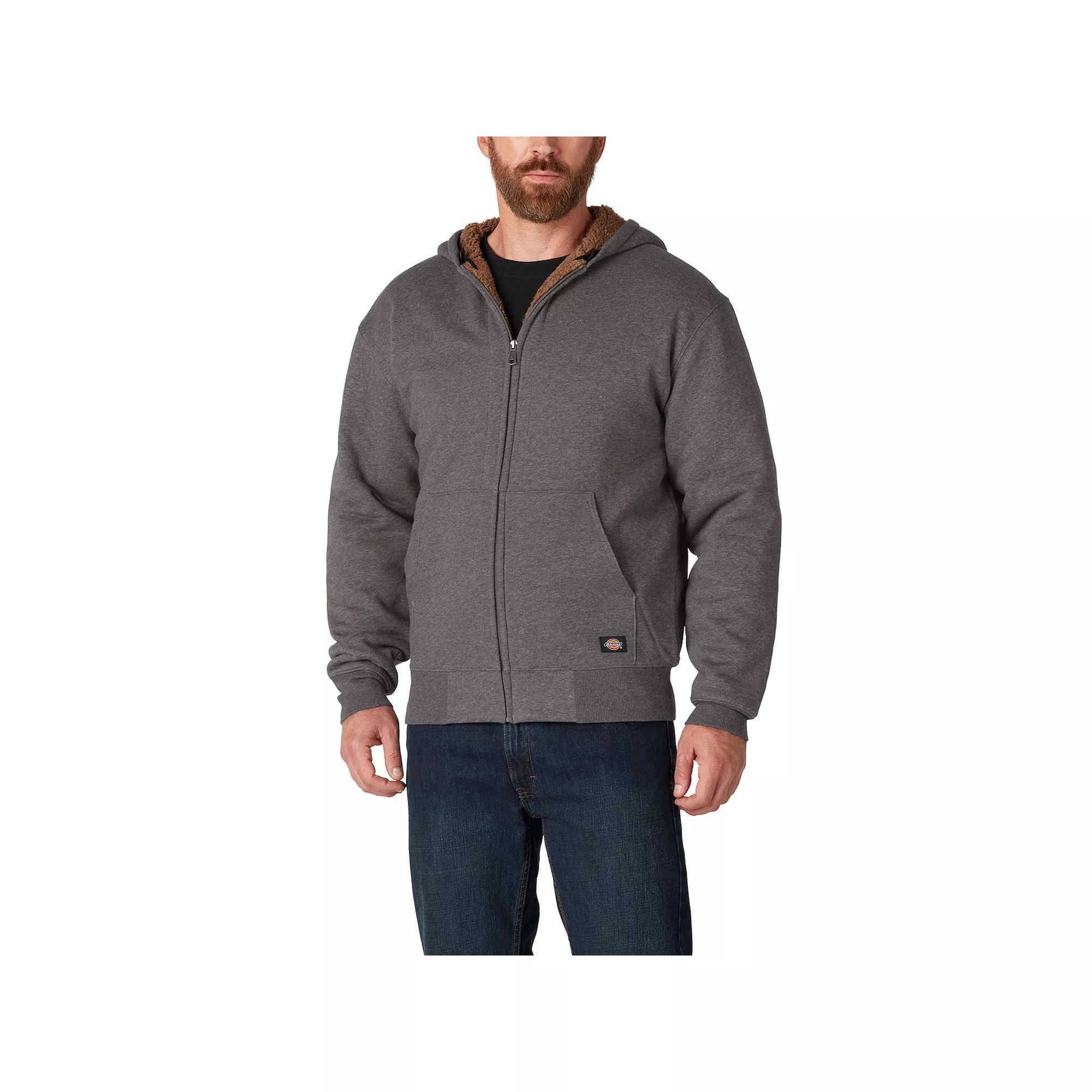 Men's Dickies Fleece-Lined Zip-Front Hoodie, Size: XL, Dark Grey Grey Product Image