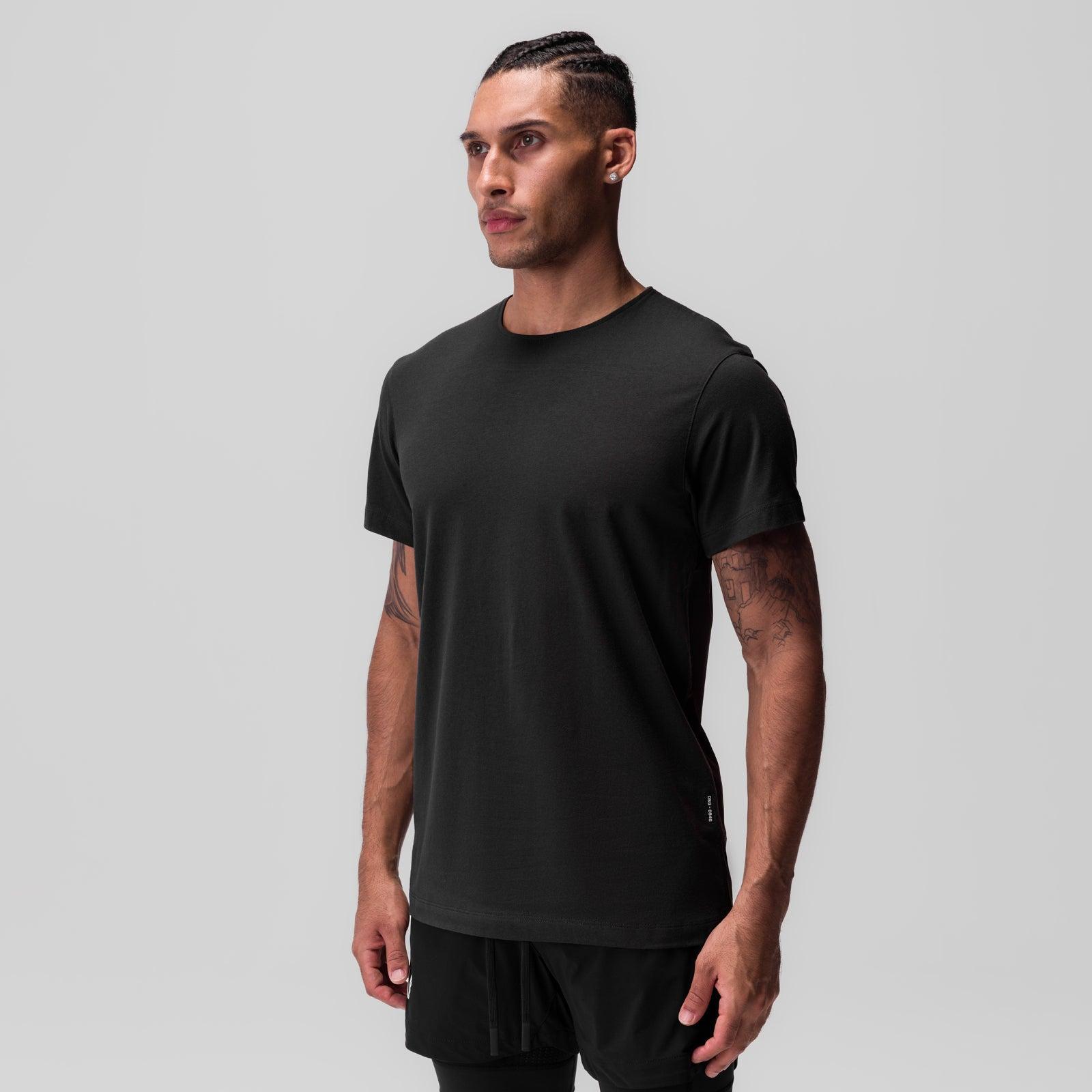 0846. CottonPlus™ Standard Mesh Back Tee - Black Product Image