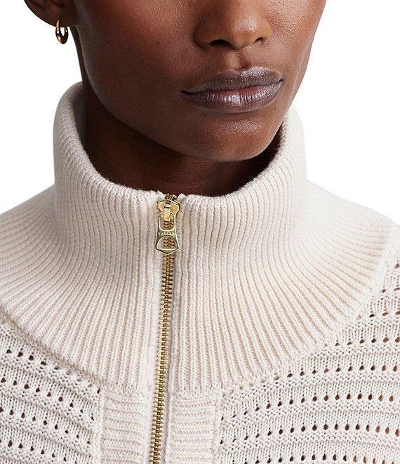 Varley Tara Pointelle Polo Collar Long Sleeve Half Zip Pullover Product Image