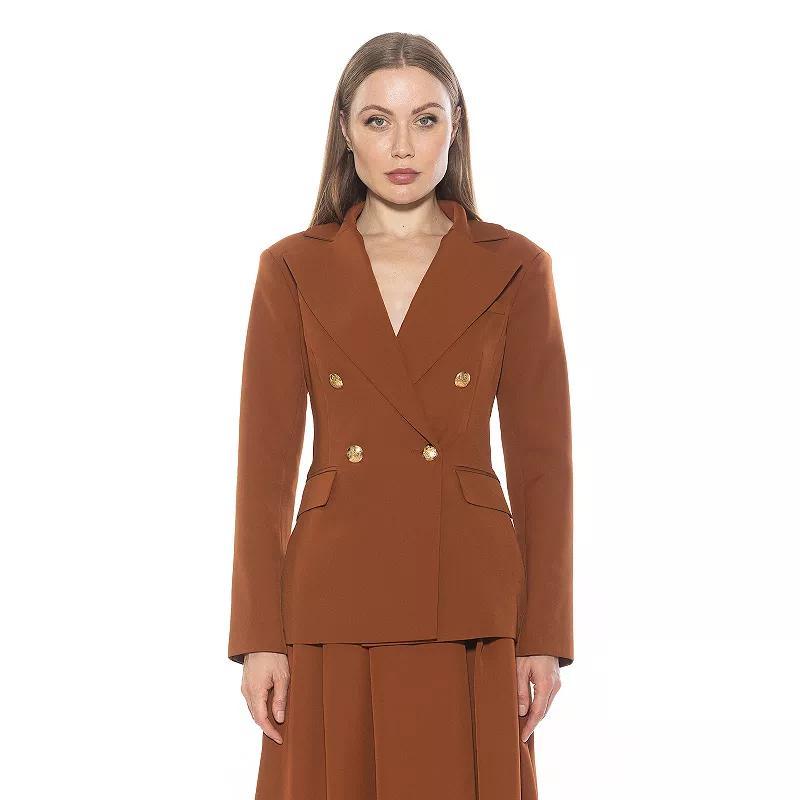 Women's ALEXIA ADMOR Farrah Twill Classic Double Breasted Jacket, Size: 12, Pink Product Image