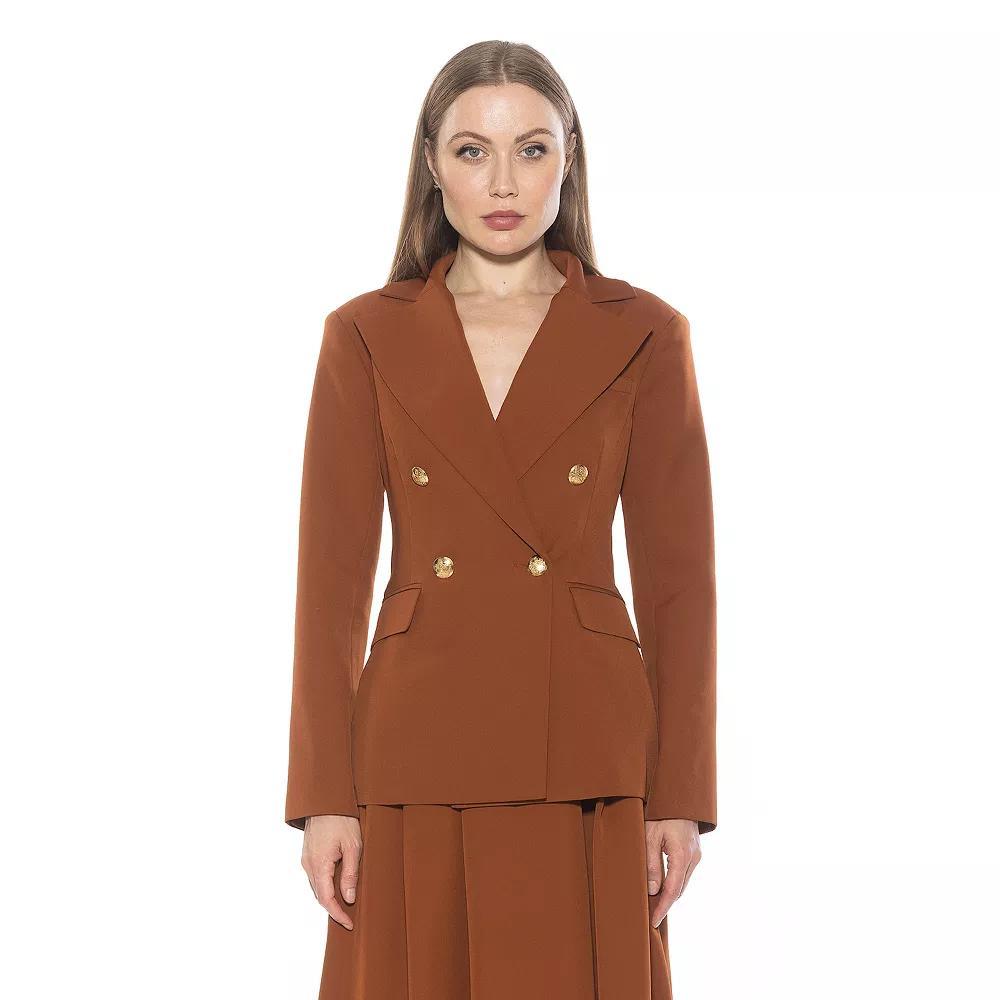Women's ALEXIA ADMOR Farrah Twill Classic Double Breasted Jacket, Size: 12, Pink Product Image