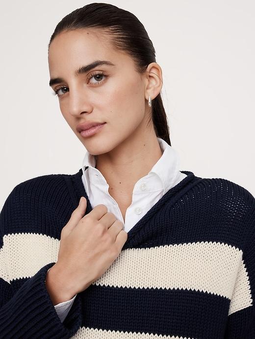 Oversized Cotton Roll-Neck Sweater Product Image