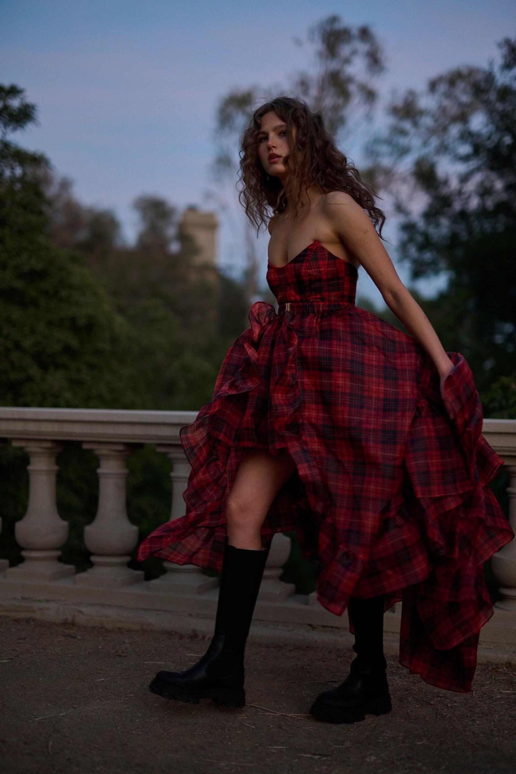 The Royal Tartan Veuve Dress & Tournure Set Product Image