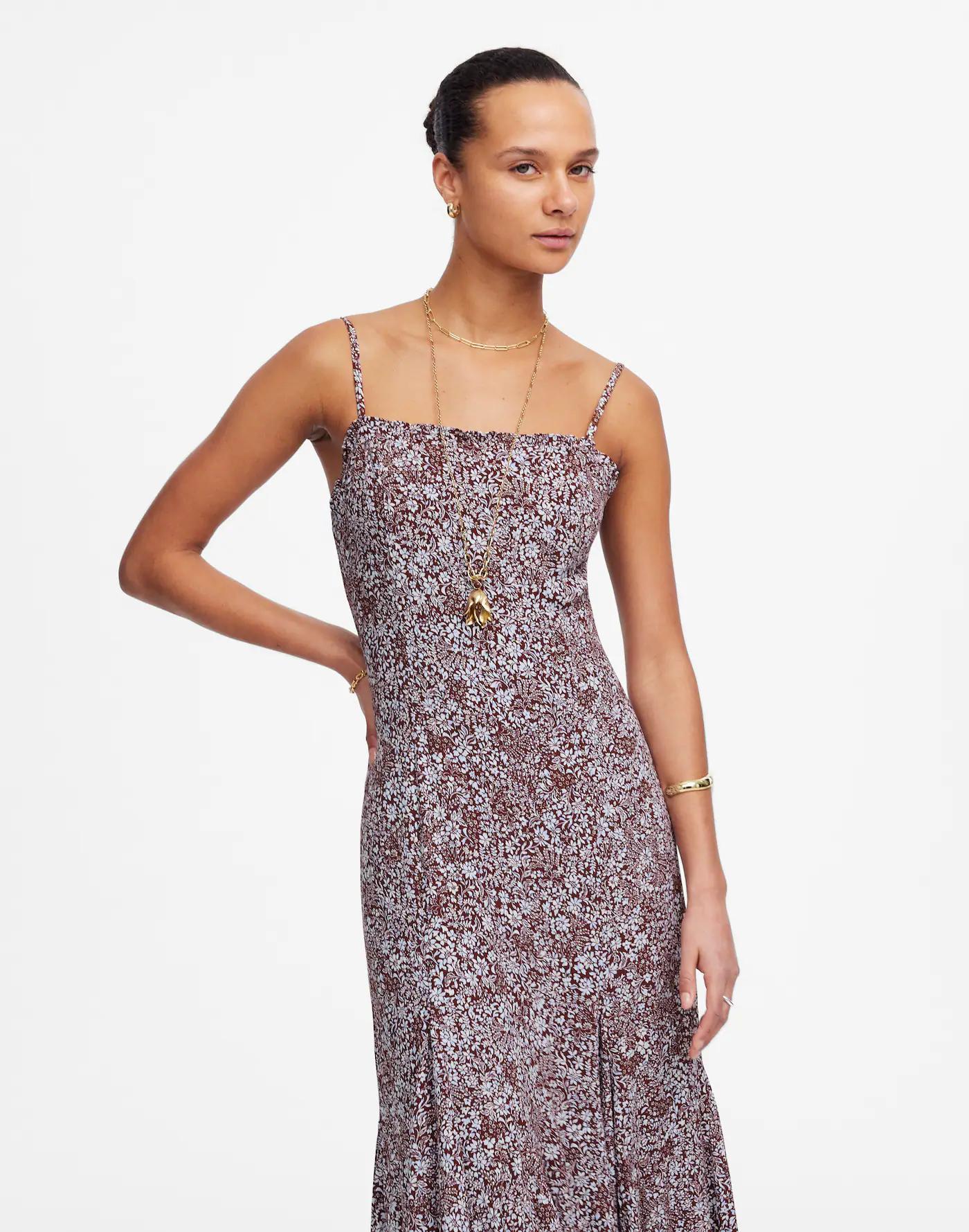 Squareneck Sleeveless Maxi Dress in Floral Product Image
