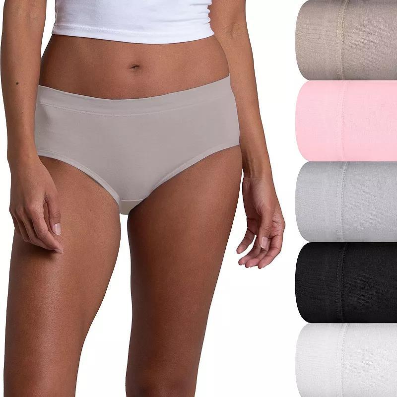 Women's Fruit of the Loom® 360 Stretch Low-Rise 5-pack Brief Panty 5DCSSLB, Size: 8, Cashmere Pack Product Image
