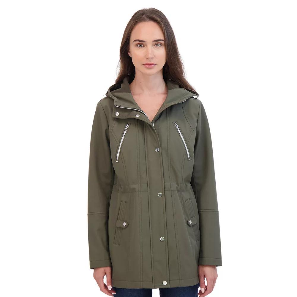 Women's Sebby Collection Hood Water-Resistant Anorak Jacket, Size: Medium, Black Product Image